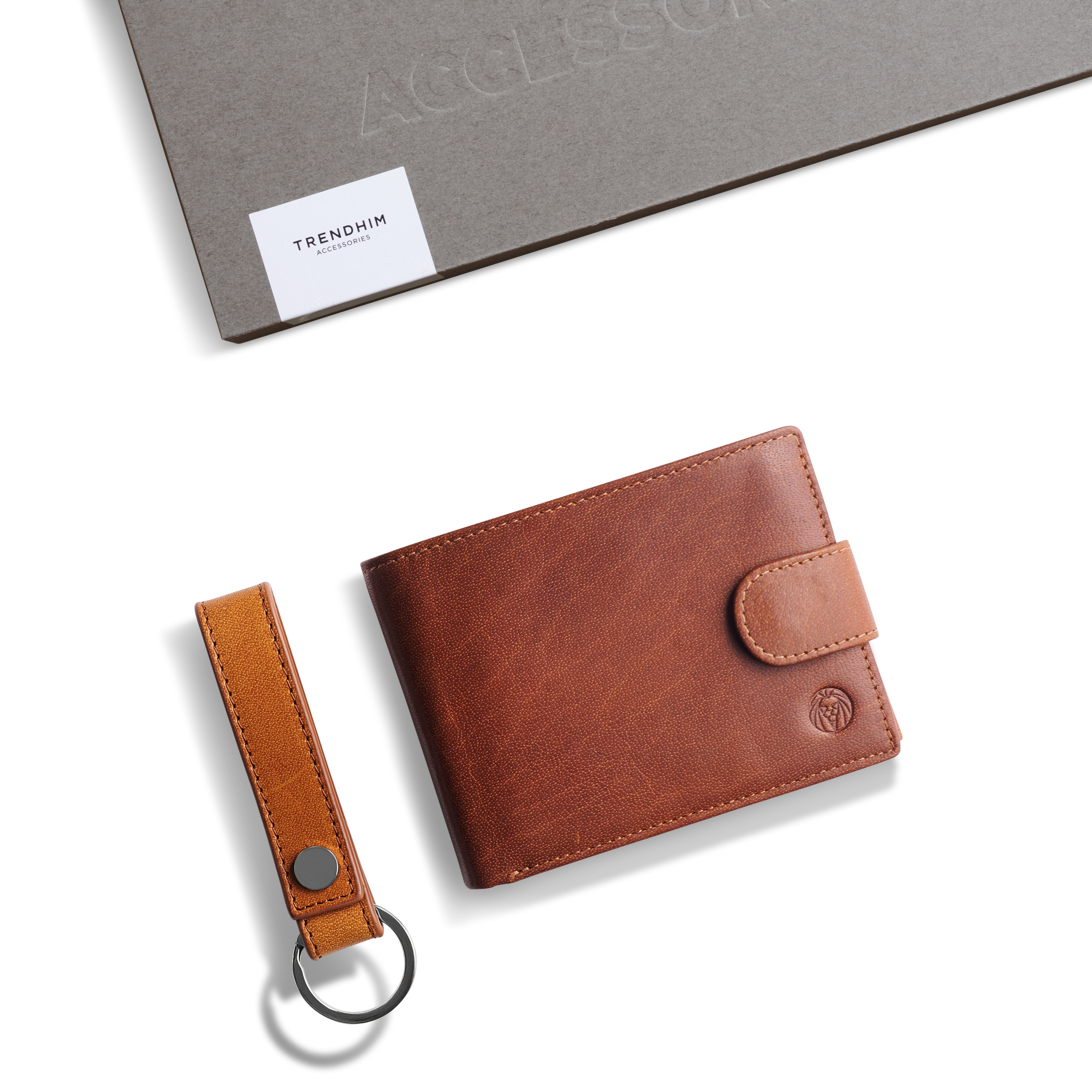 Brūns bifeļa ādas naudas maka dāvanu komplekts ar RFID aizsardzību - 4