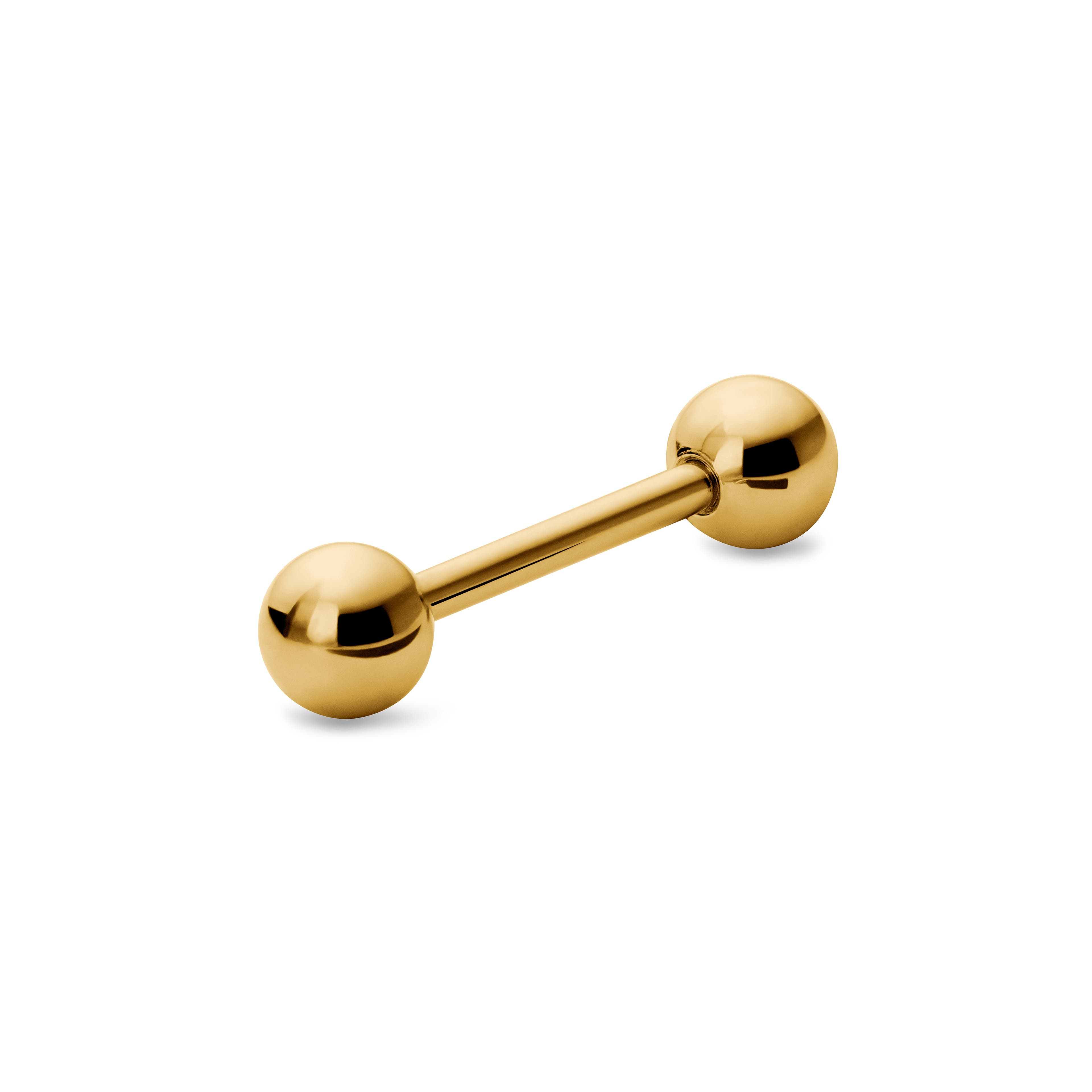6 mm Gold-Tone Straight Ball-Tipped Surgical Steel Barbell