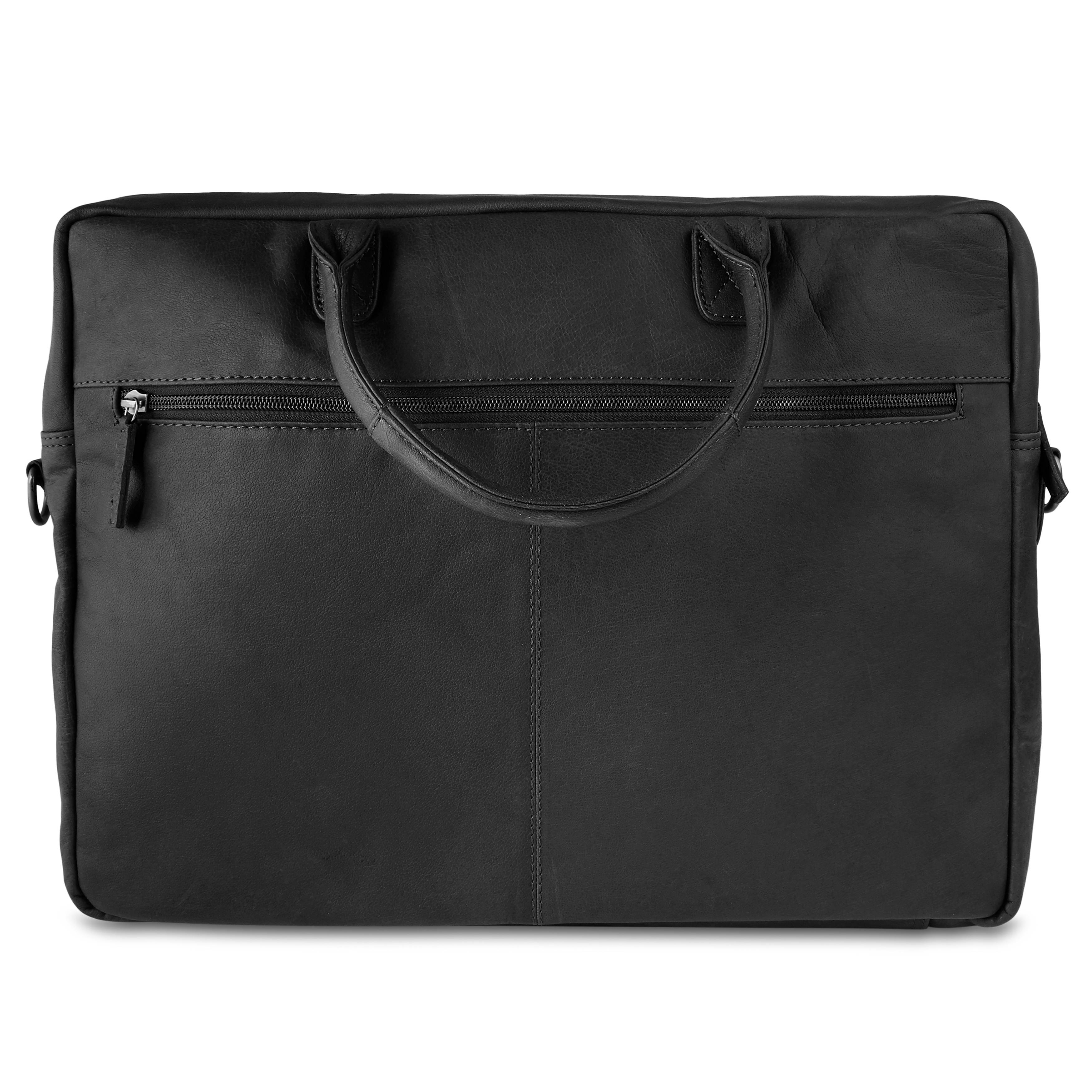 Oxford Classic Black Laptop Leather Bag - 3