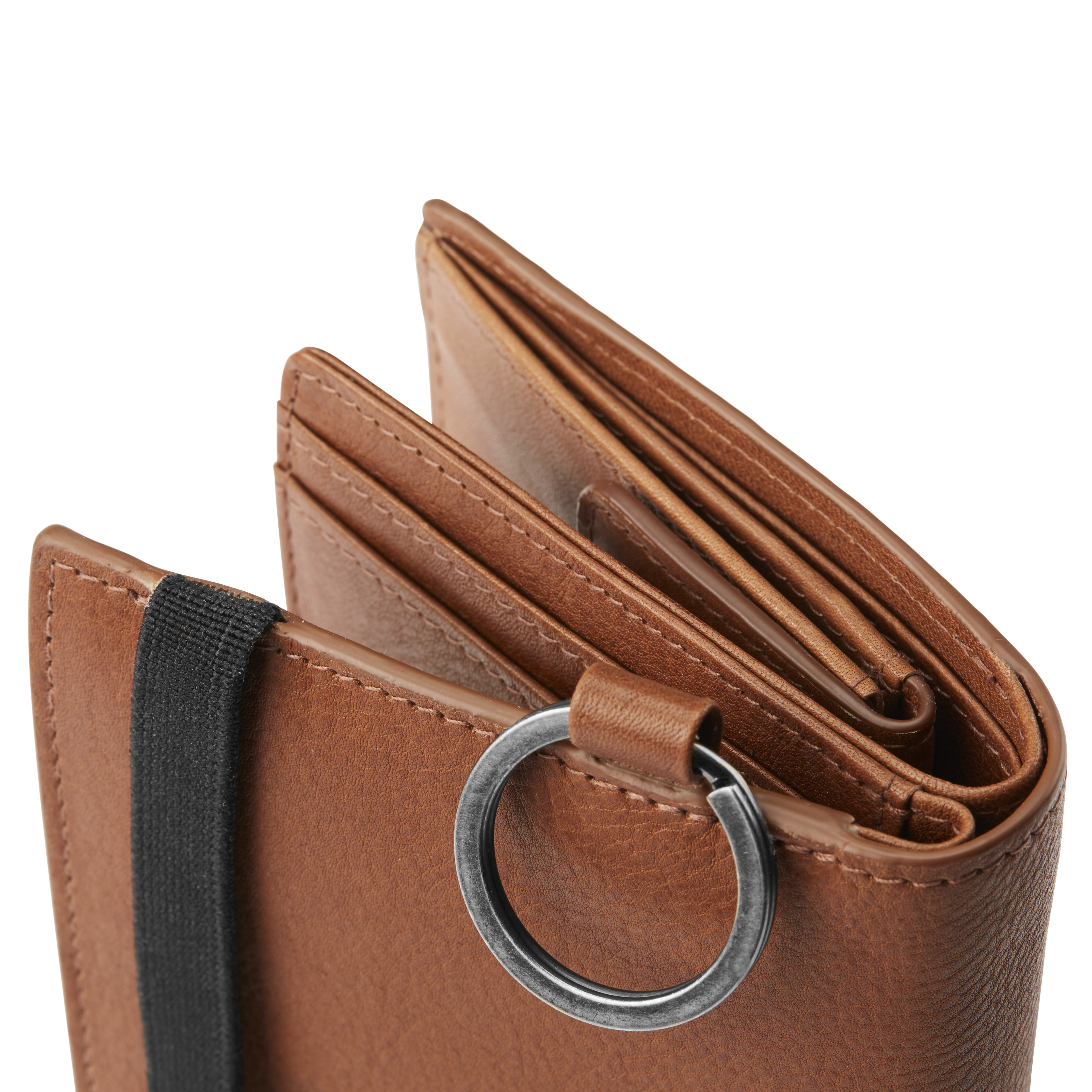 Portefeuille en cuir brun anti-RFID avec porte-clés Lonnie - 10