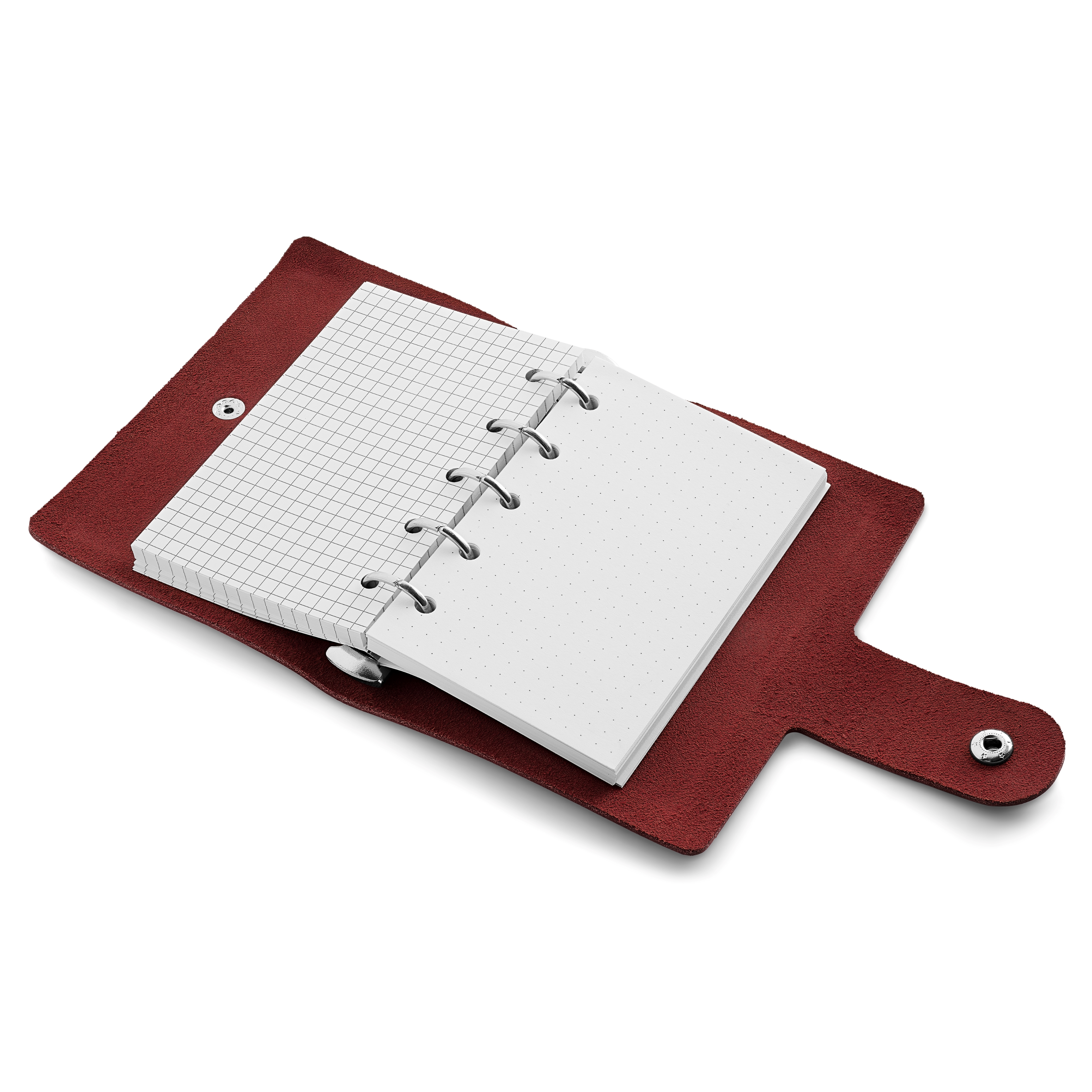 Notebook | Czerwona Skóra | Zapięcie na Guzik - 6