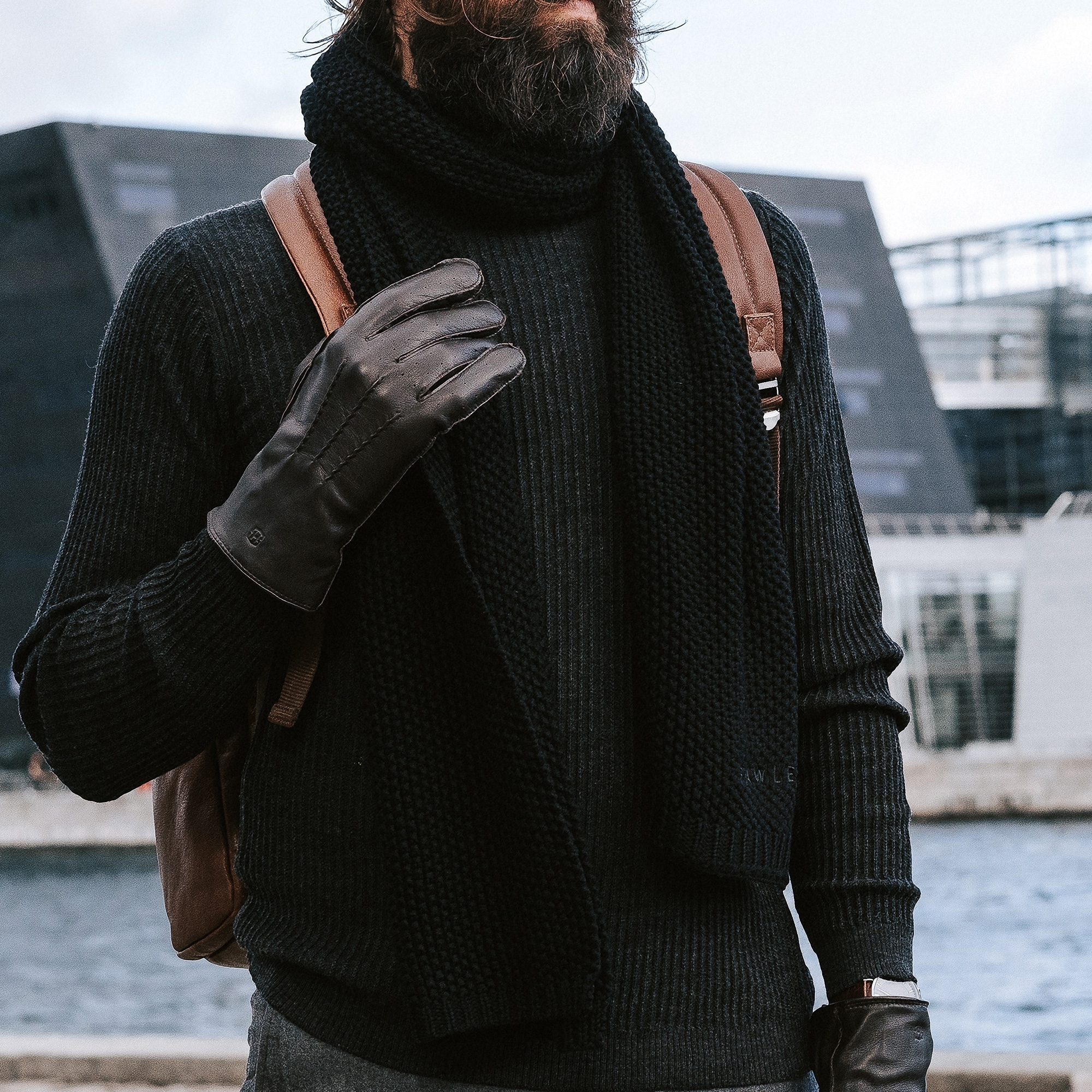 Fabien Black Urban Scarf - 3