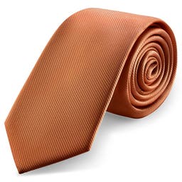 Corbata de grogrén color coñac de 8 cm