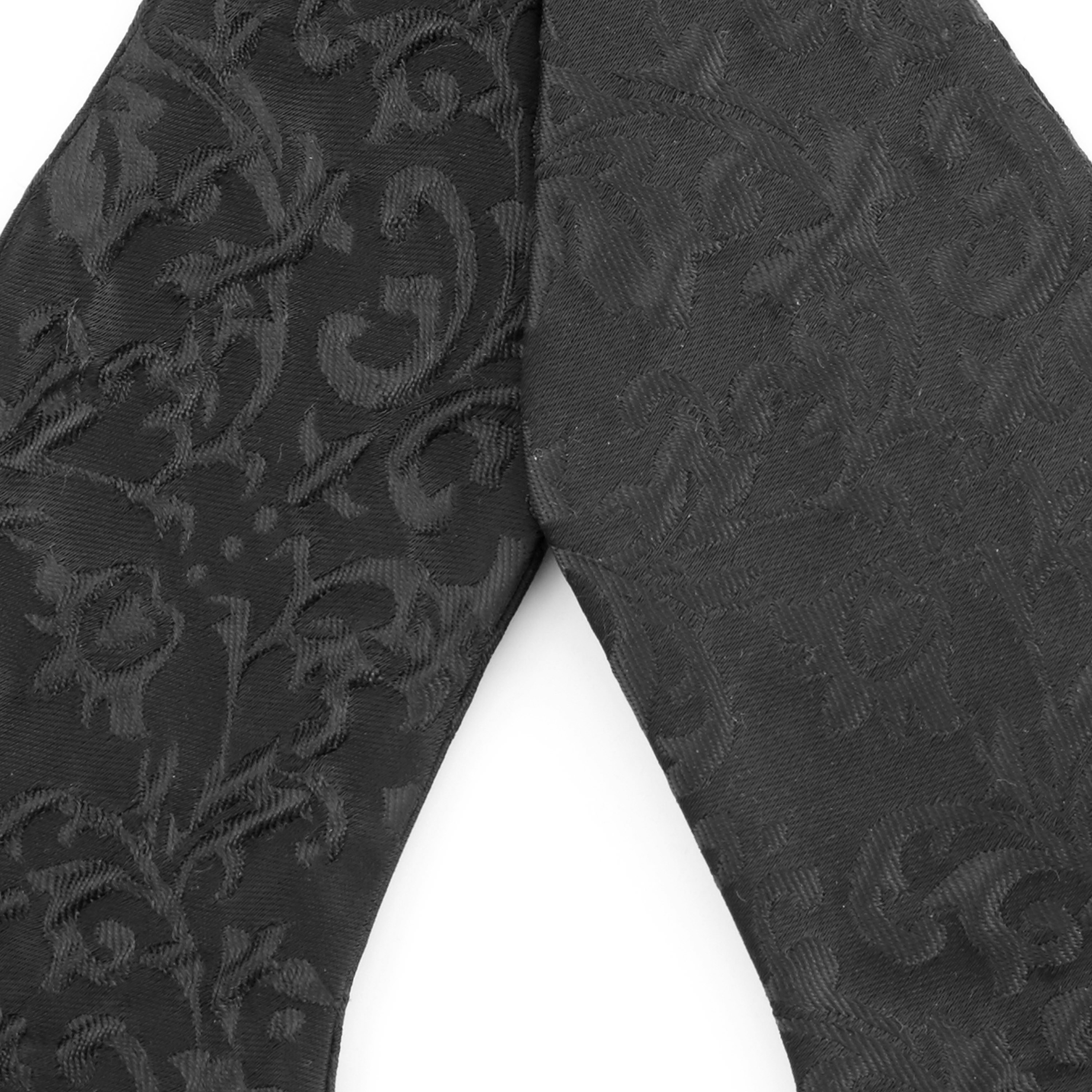 Noeud papillon noir floral - 2