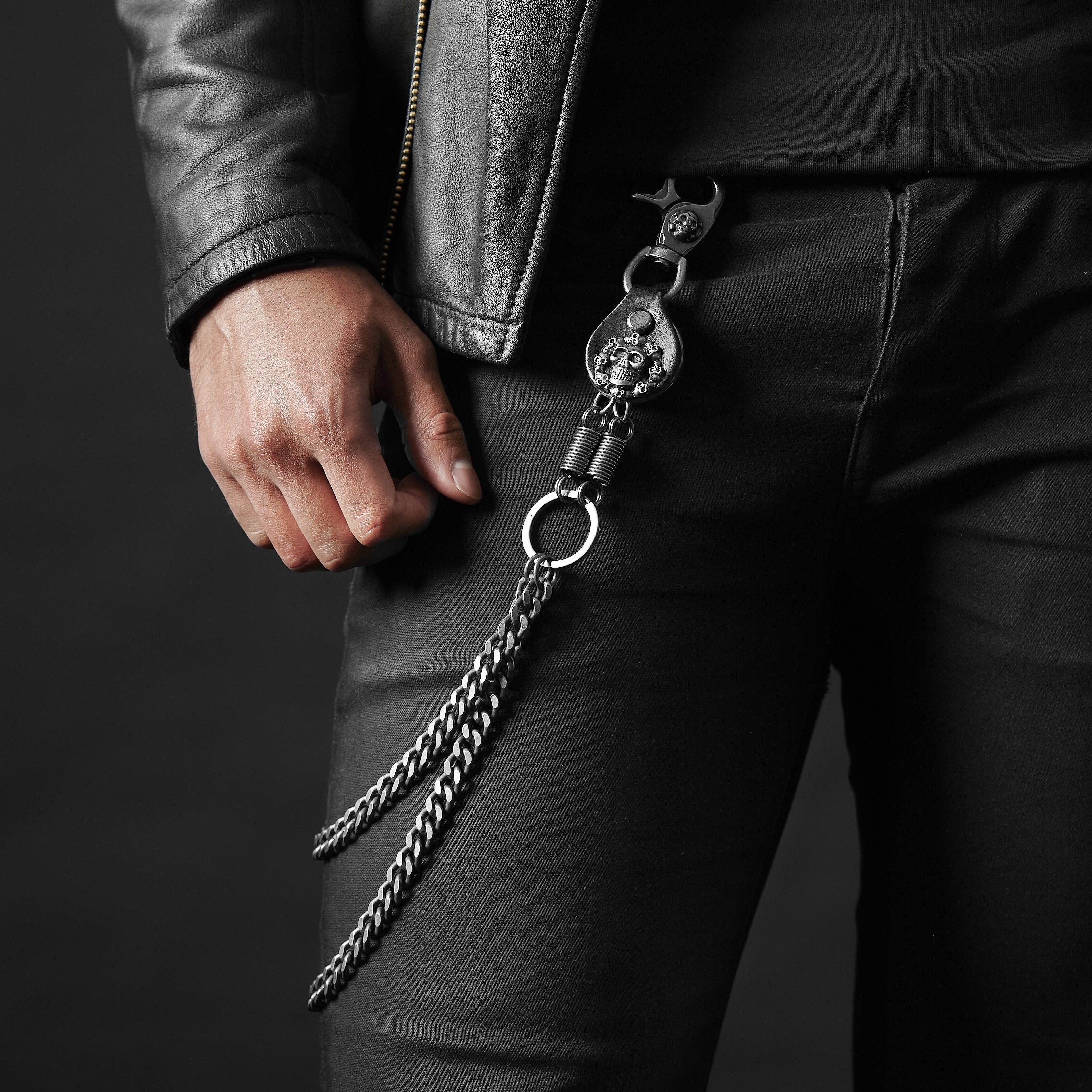 Dobbel Lommeboklenke med Hodeskalle - 5