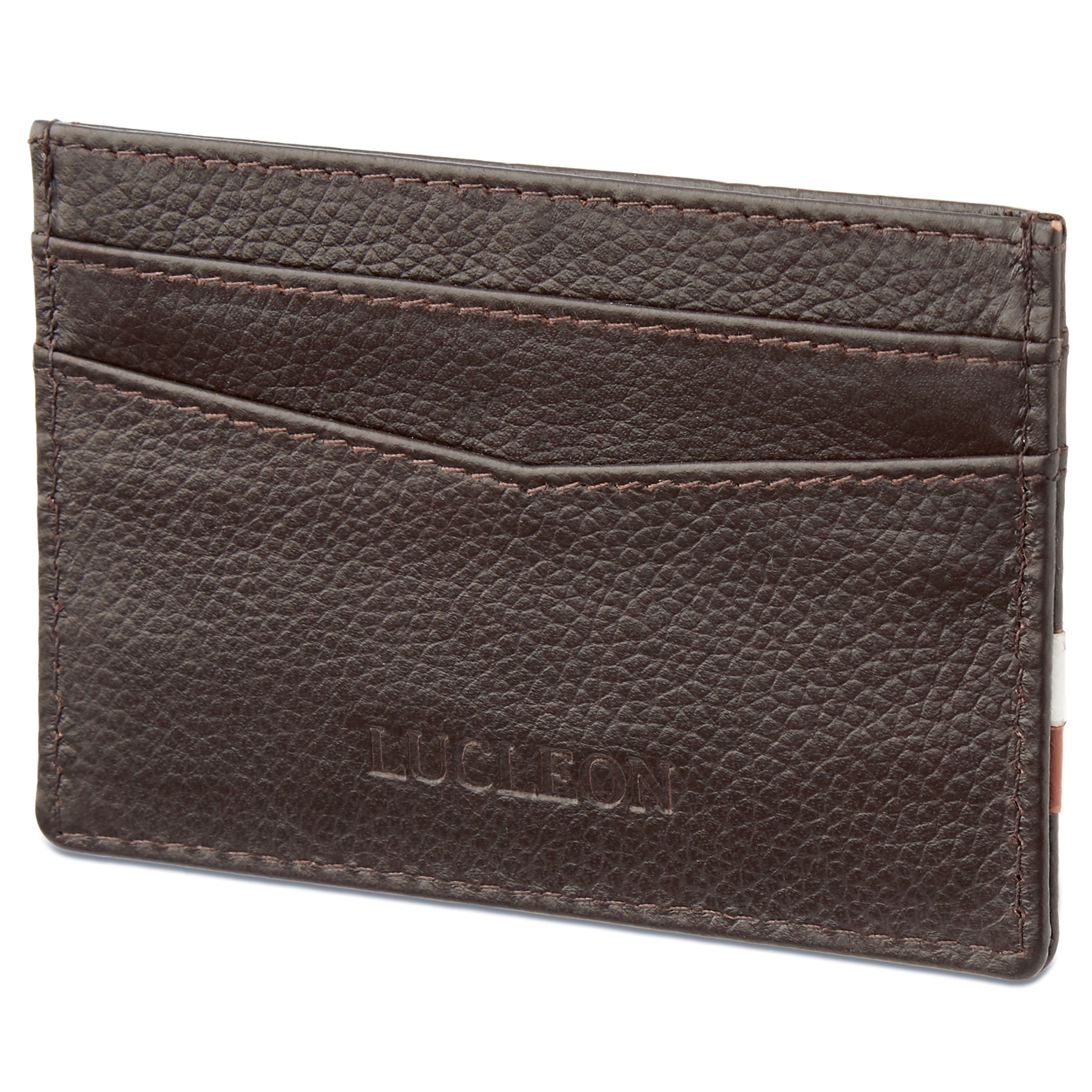 Skórzane brązowe etui na karty RFID Landen - 2