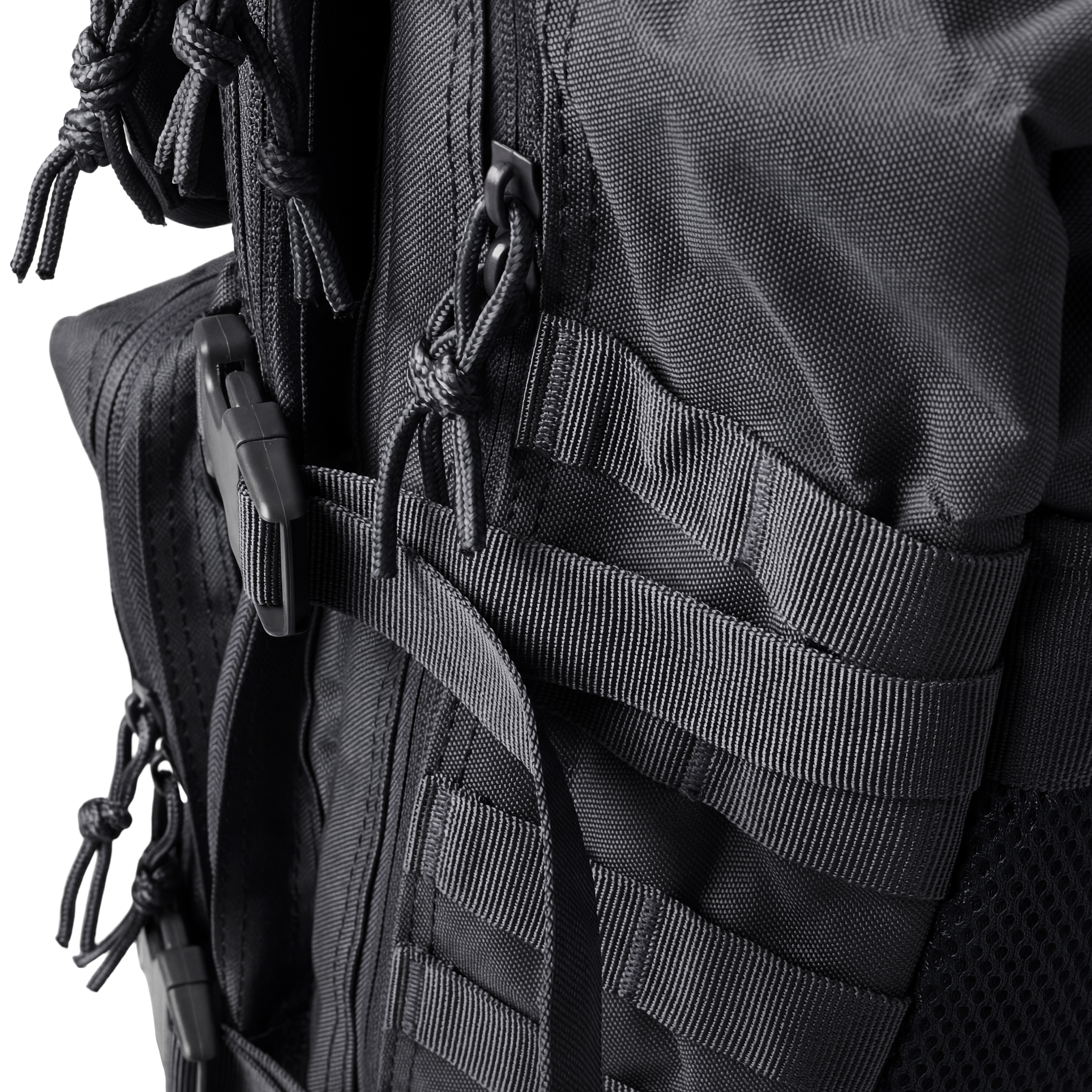 Expedition | Schwarzer modularer taktischer Rucksack mit 40 L Volumen und Patch-Fläche - 5