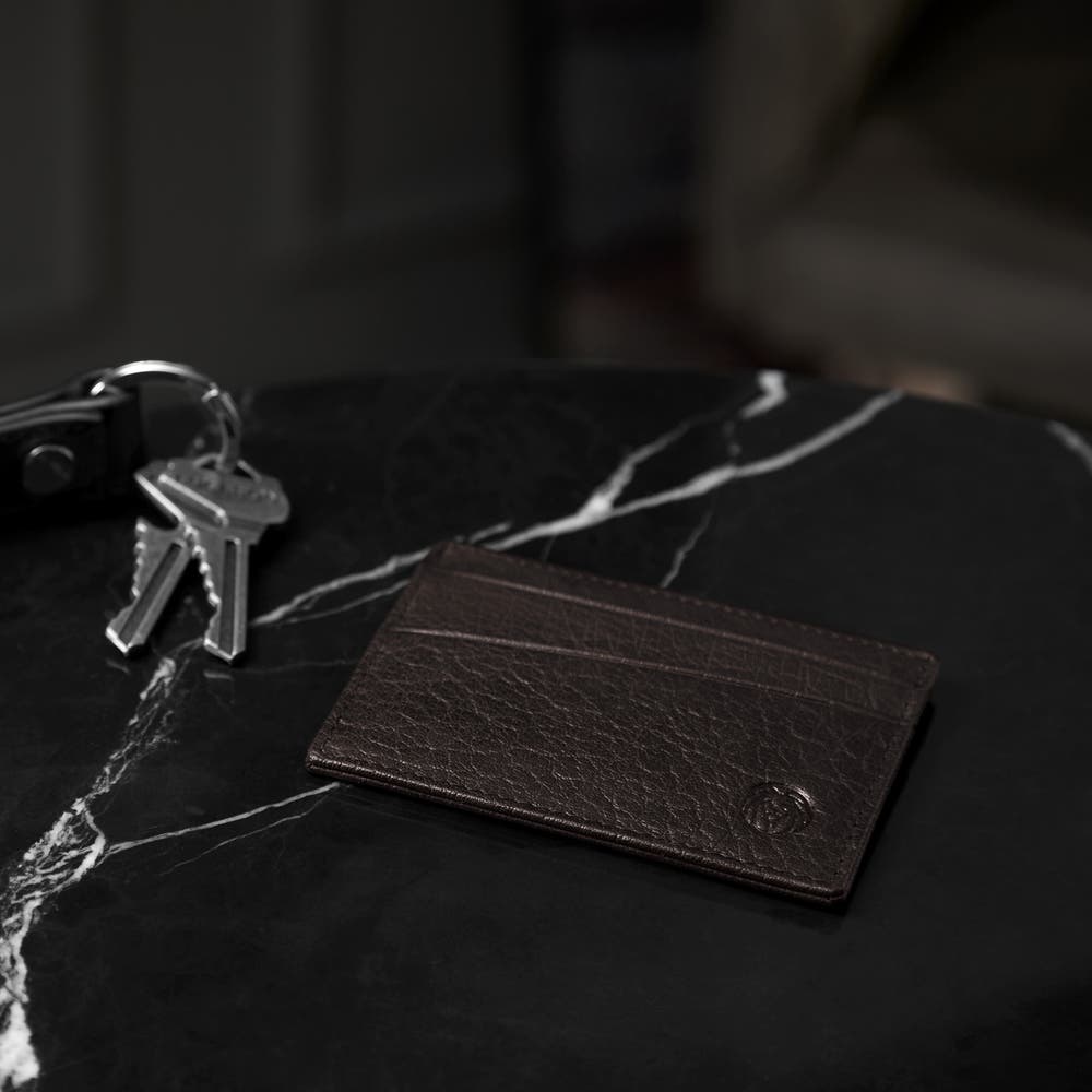 hover: Montreal Mini Brown RFID Leather Card Holder hover: Montreal Mini Brown RFID Leather Card Holder