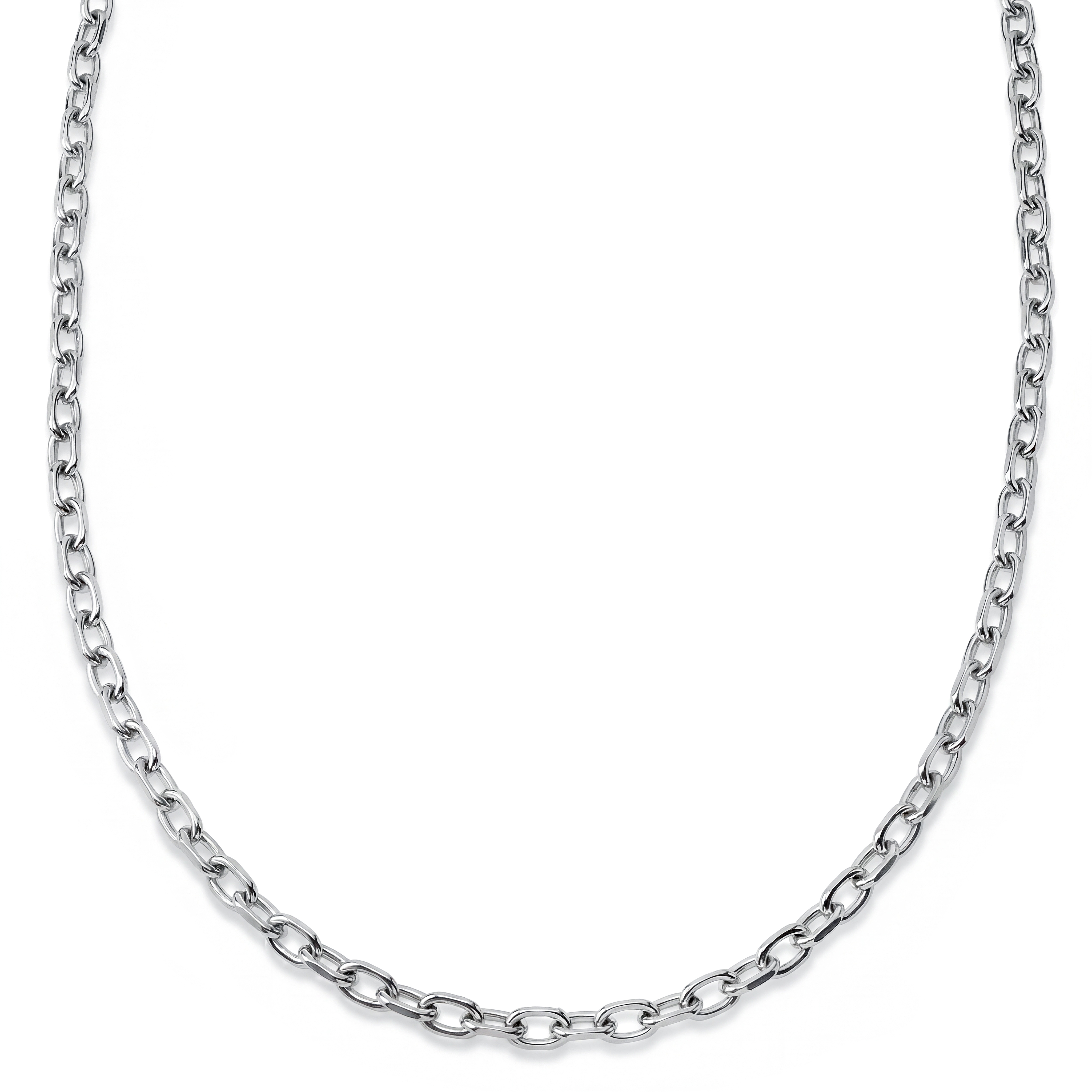 New Classics | Naszyjnik z ogniw typu O ze stali nierdzewnej z zapięciem typu toggle 6.5 mm w srebrnym kolorze