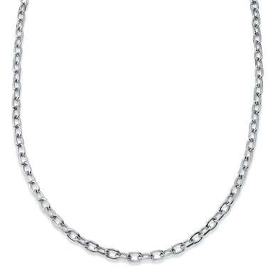 New Classics | Silvertonat halsband i rostfritt stål med O-länkar och togglelås, 6,5 mm New Classics | Silvertonat halsband i rostfritt stål med O-länkar och togglelås, 6,5 mm
