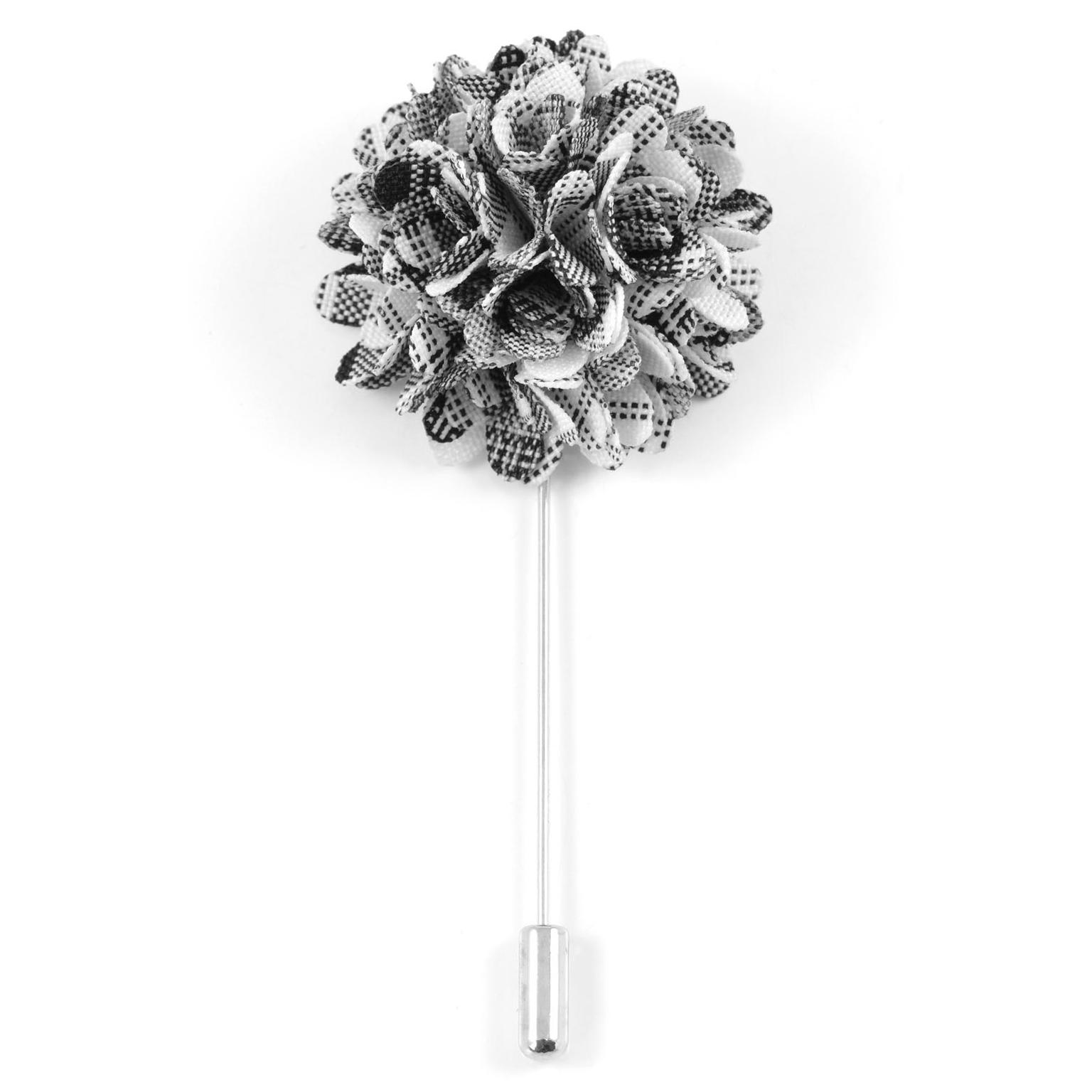 Černo-bílý špendlík do klopy Dahlia Černo-bílý špendlík do klopy Dahlia