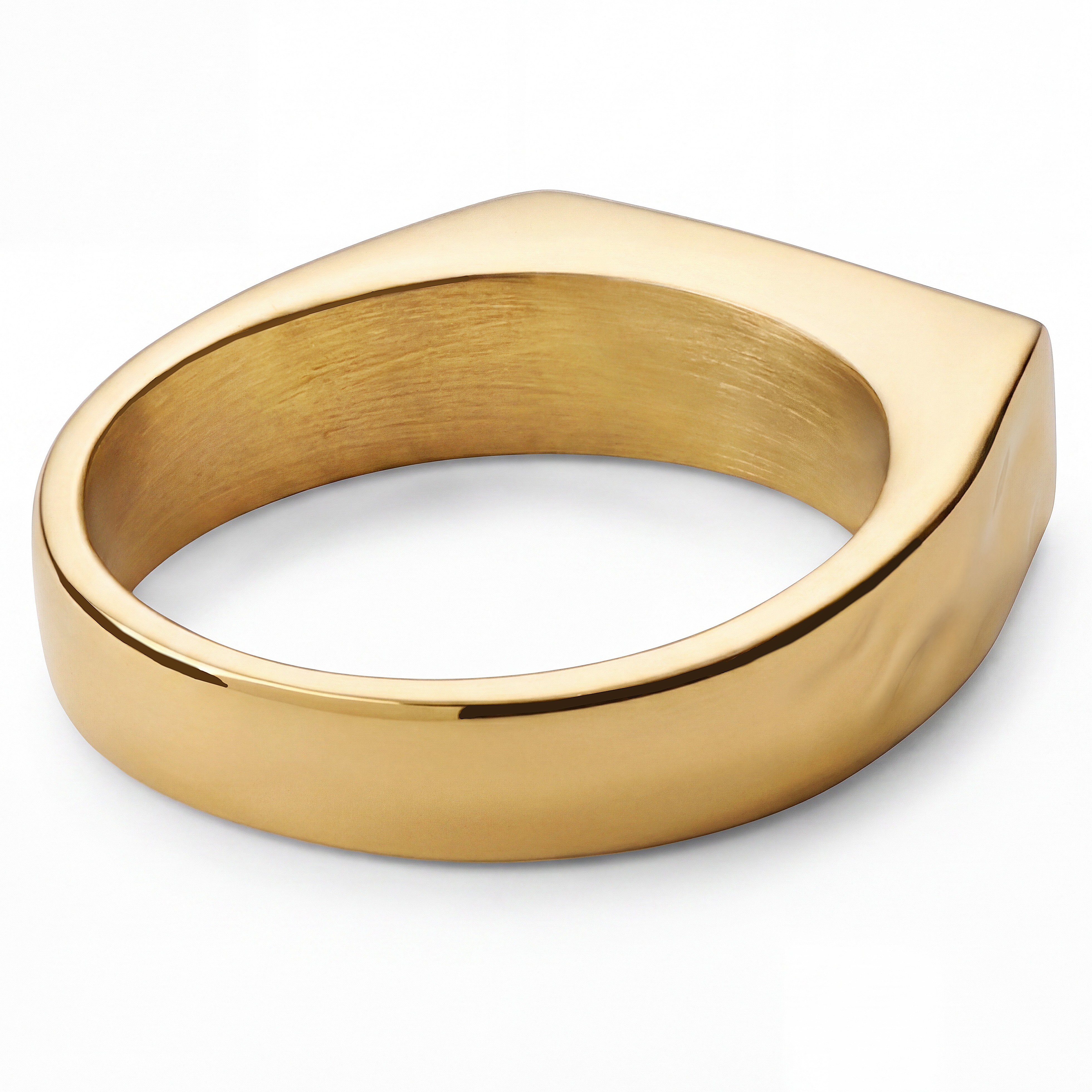 Mediterranean | Goldfarbener Edelstahl-Ring mit smaragdgrünem Stein - 2