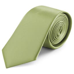 3 1/8" (8 cm) Light Green Satin Tie