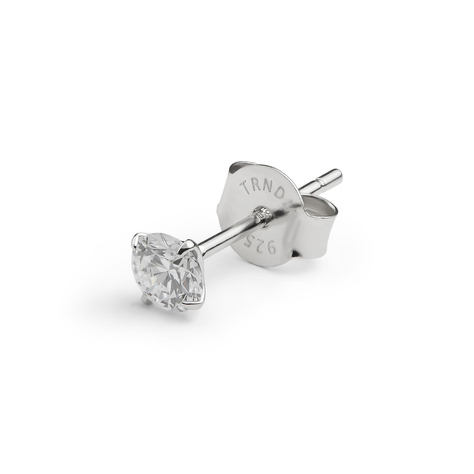 Eterna | 925 Sterling Sølv Ørering med Rund Laboratoriedyrket Diamant - 4 mm 0,25 ct Eterna | 925 Sterling Sølv Ørering med Rund Laboratoriedyrket Diamant - 4 mm 0,25 ct