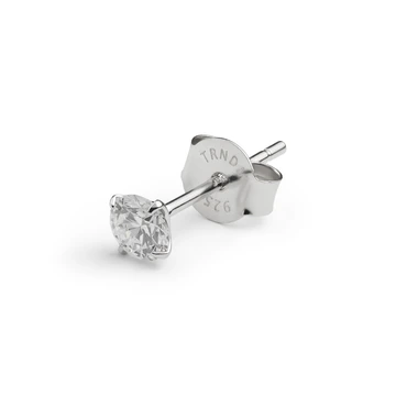 Eterna | 925 Sterling Silver Round Lab-Grown Diamond Stud Earring - 4 mm 0.25 ct Eterna | 925 Sterling Silver Round Lab-Grown Diamond Stud Earring - 4 mm 0.25 ct