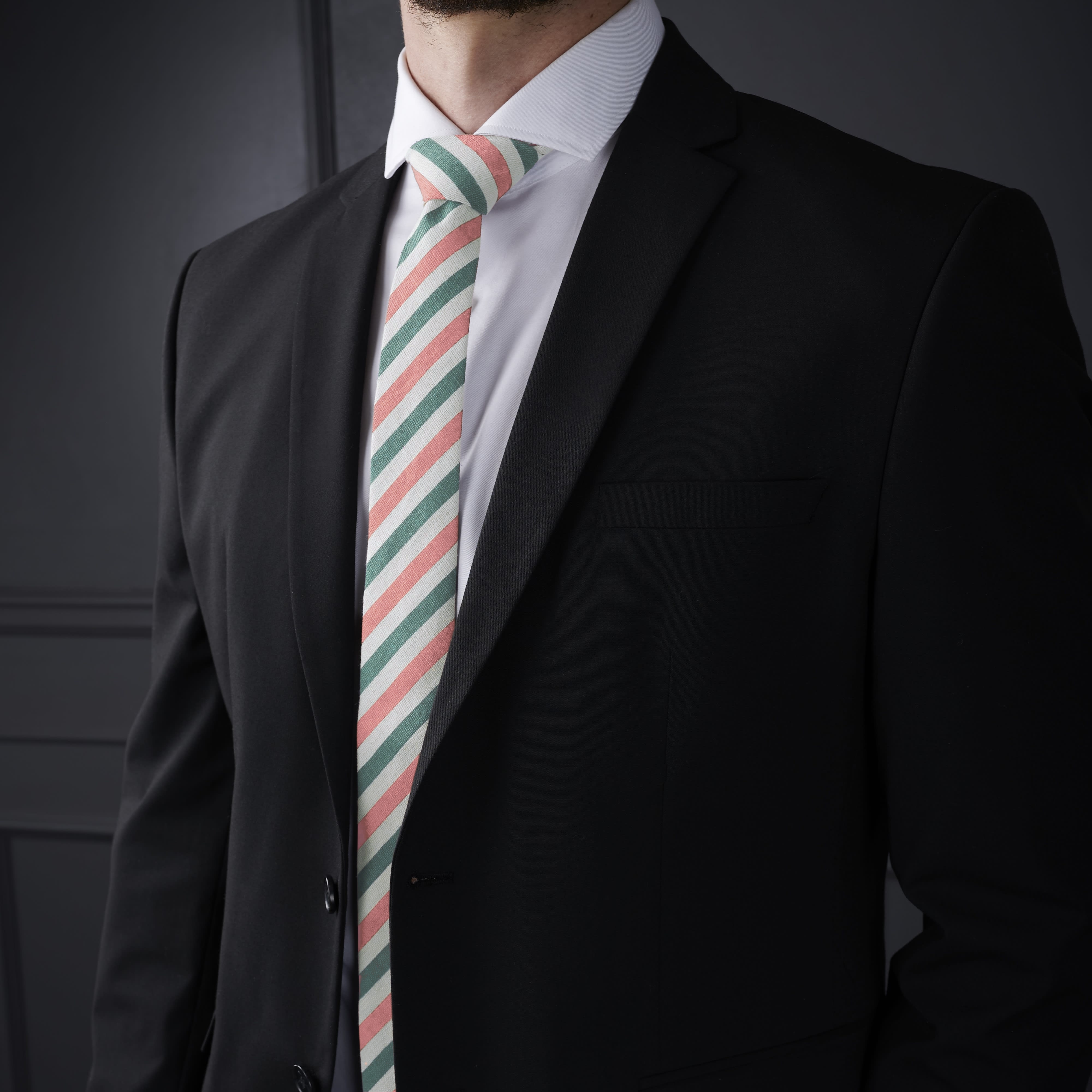 Corbata de rayas en colores pastel - 3