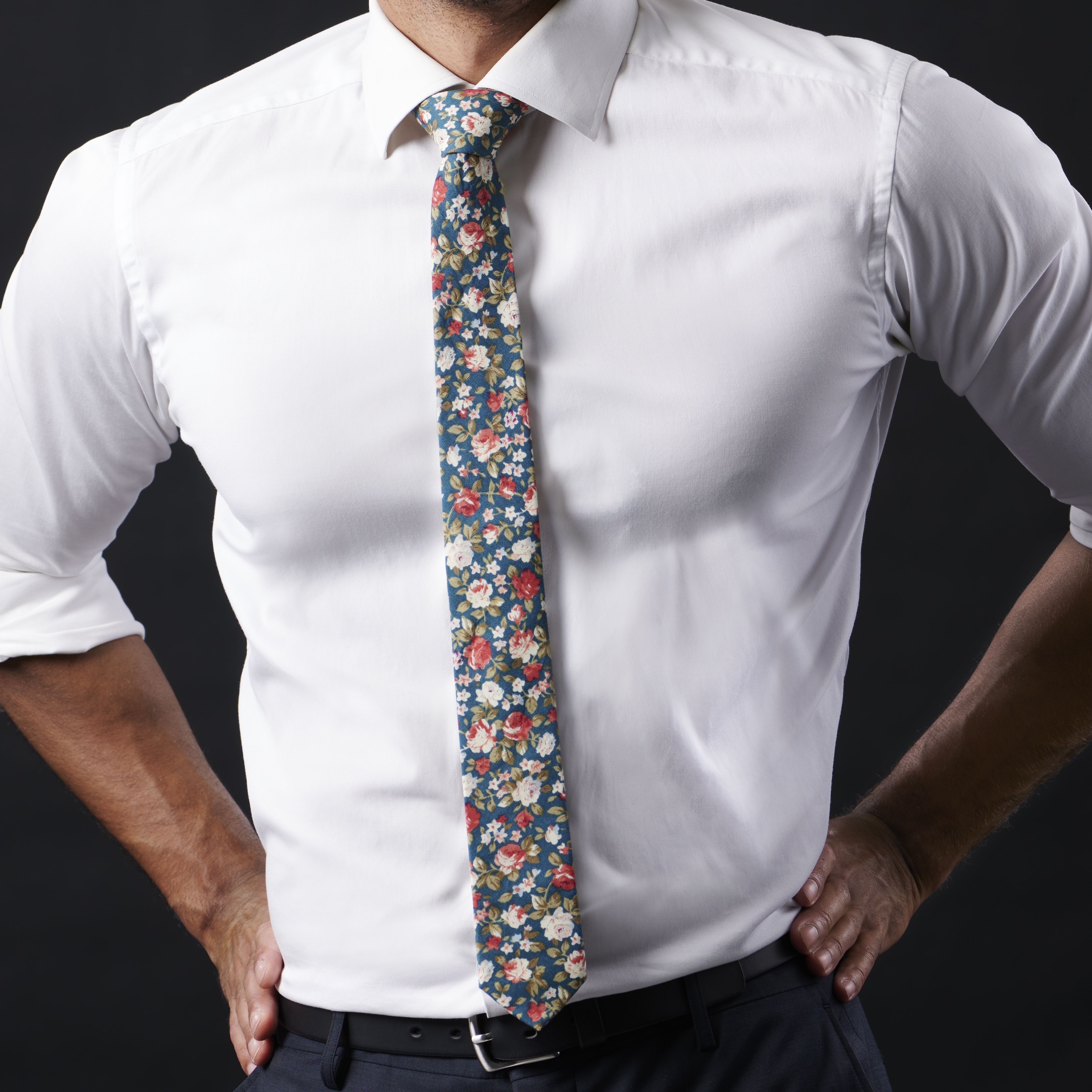 Turkis Slips med Blomster - 3