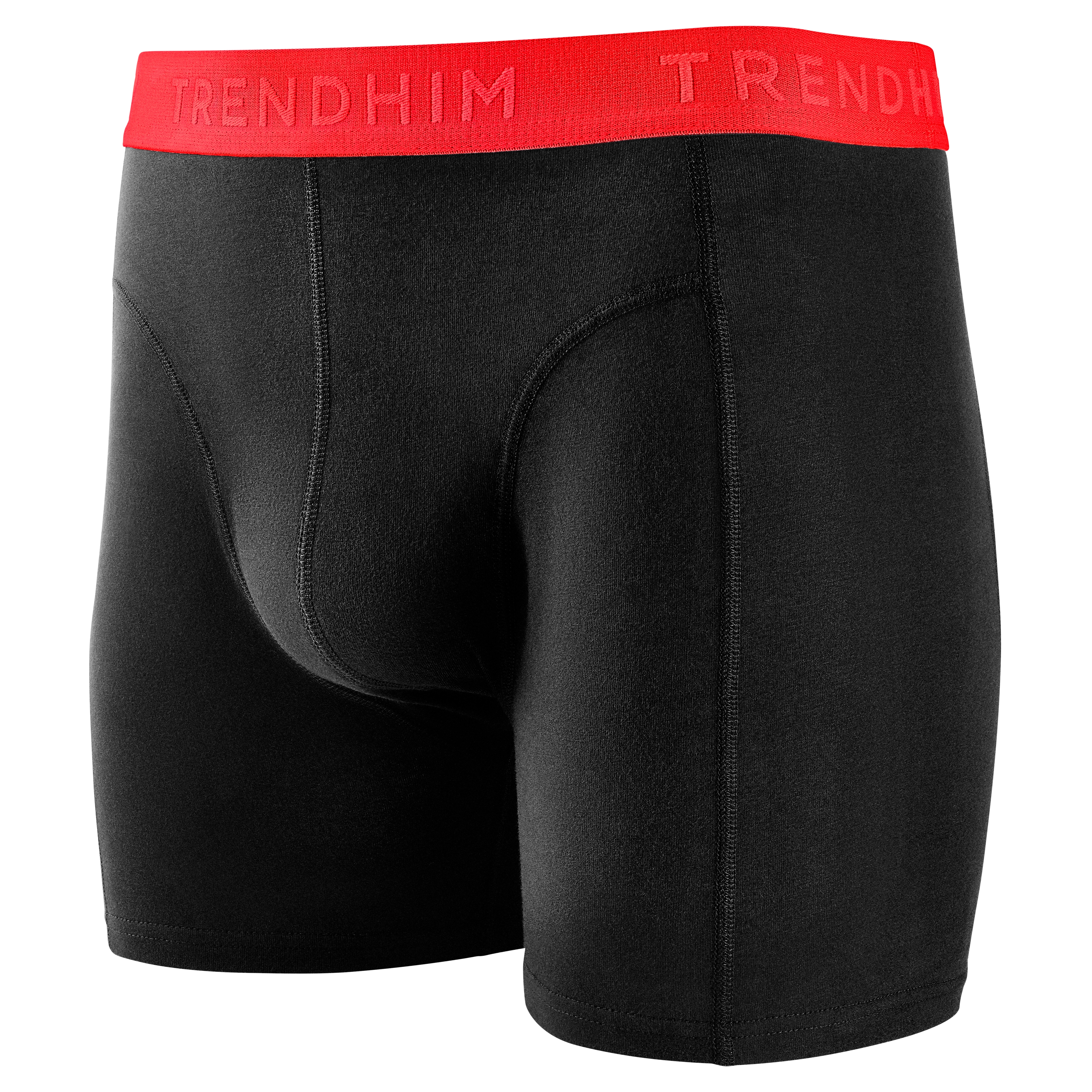 FlexFeel | Zwarte katoenen boxershort met neon rode tailleband - 2