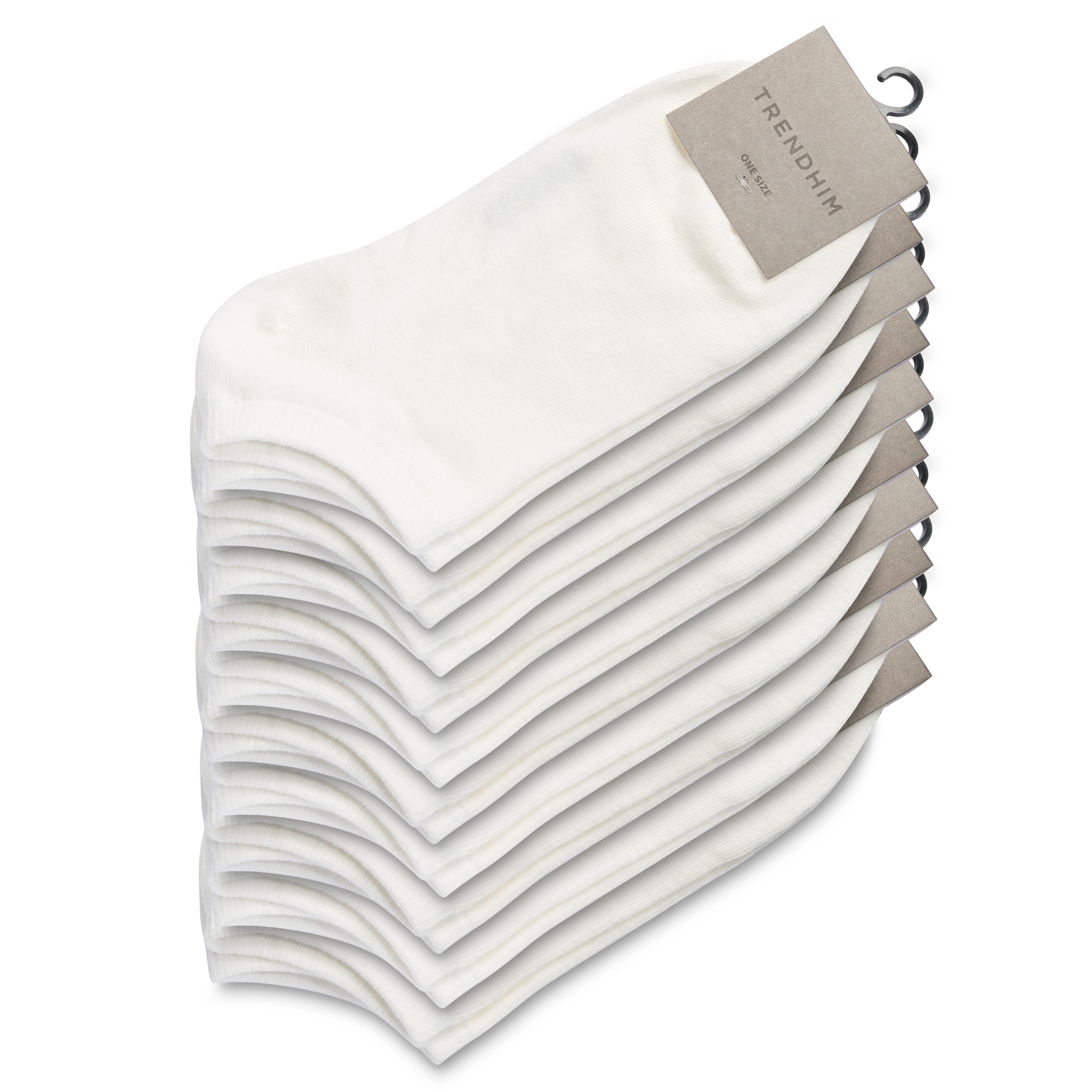 Sokkenbundel | Bundel met 10 Paar Witte Enkelsokken
