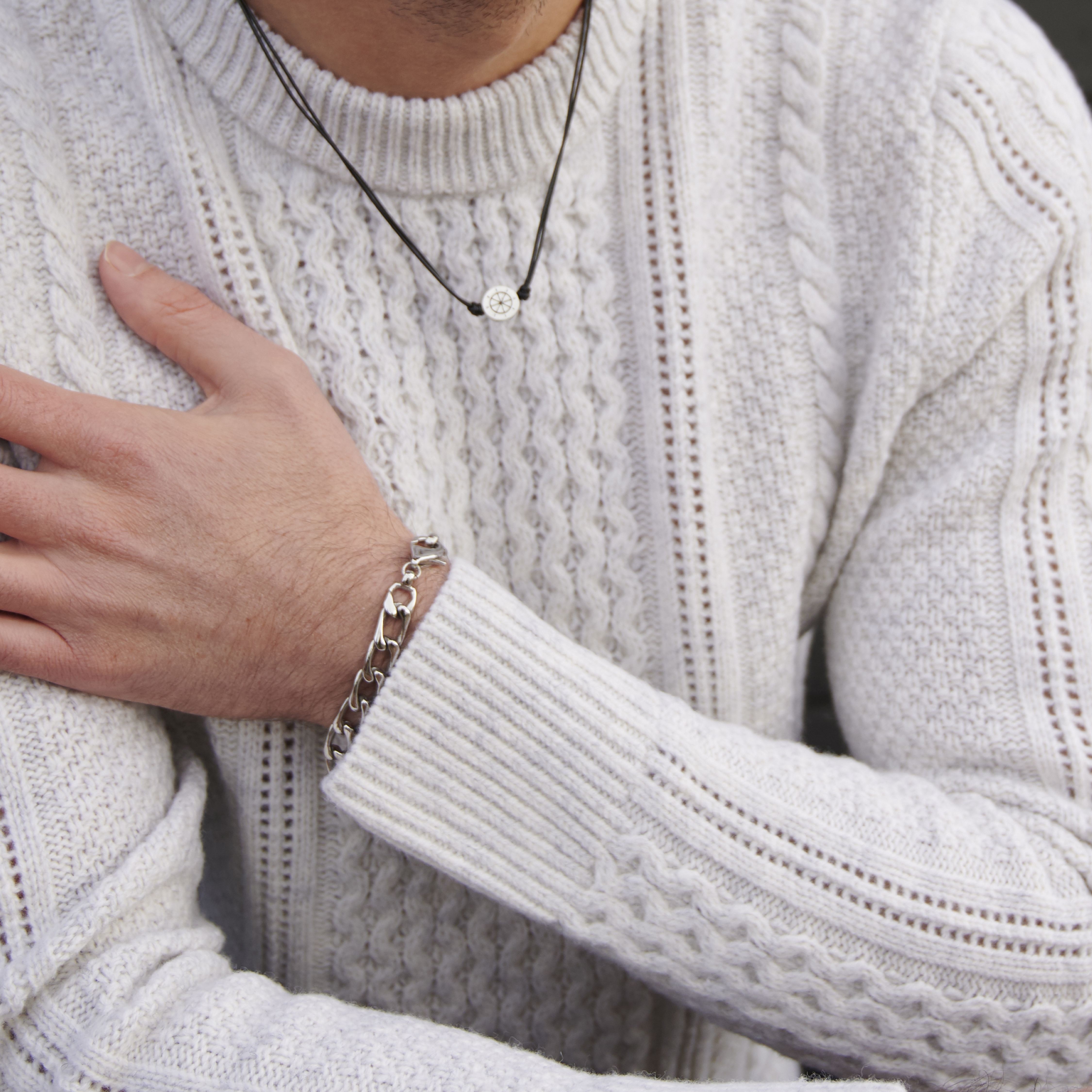 Pulsera plateada Gravel Landon - 4