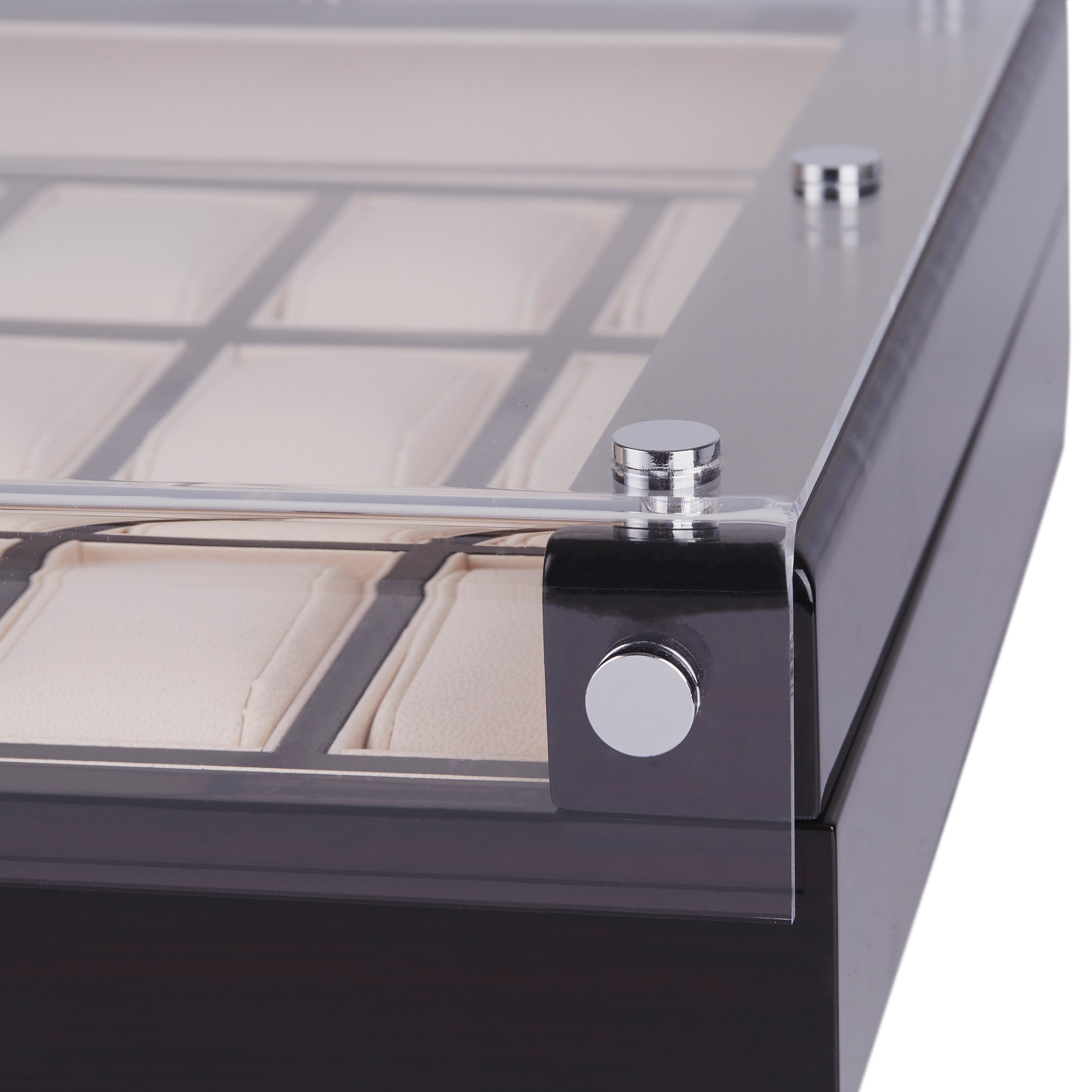 Klocklåda i Ebenholts med Stor Display - 18 Klockor - 6