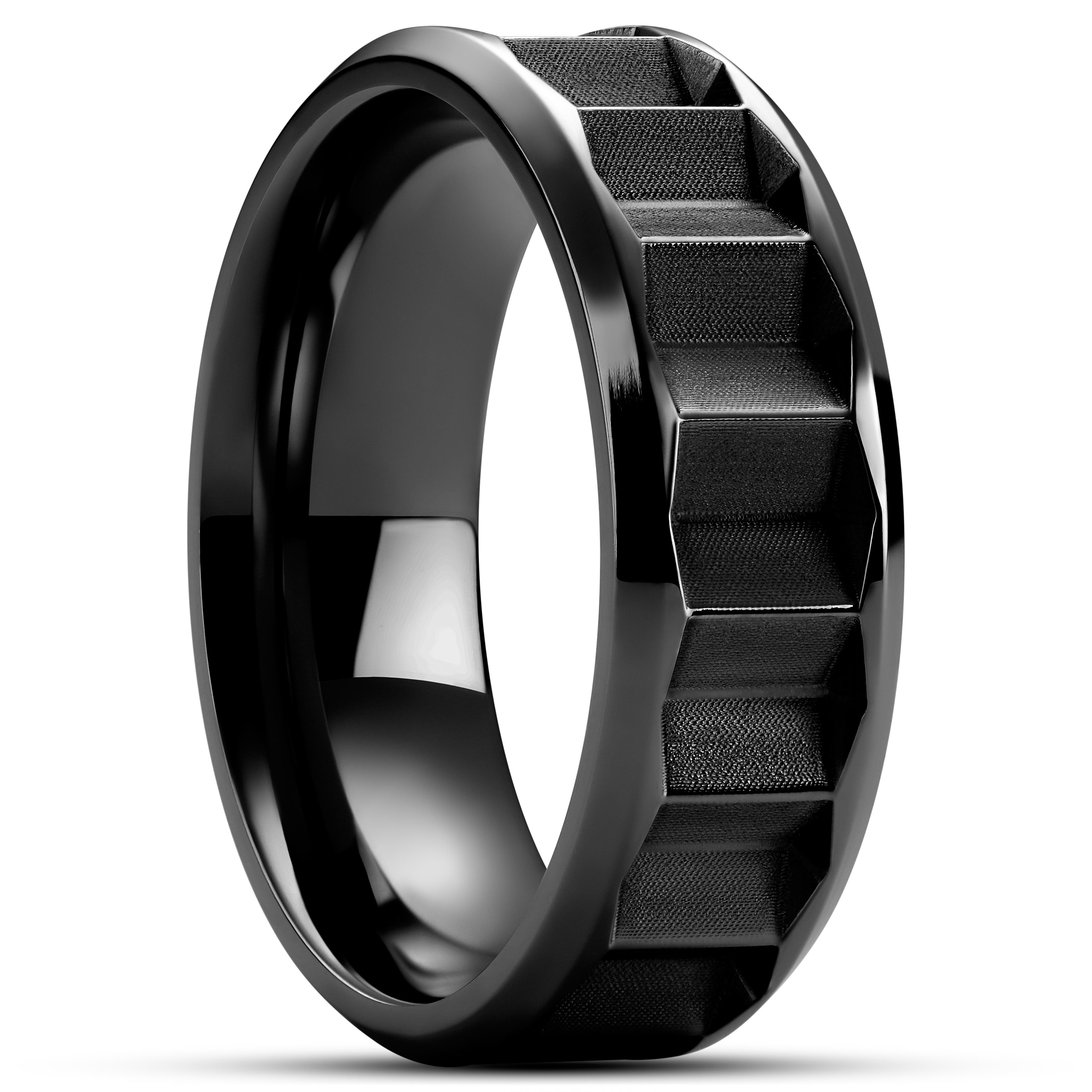 Hyperan | 1/3" (8 mm) Black Titanium Prism Ring