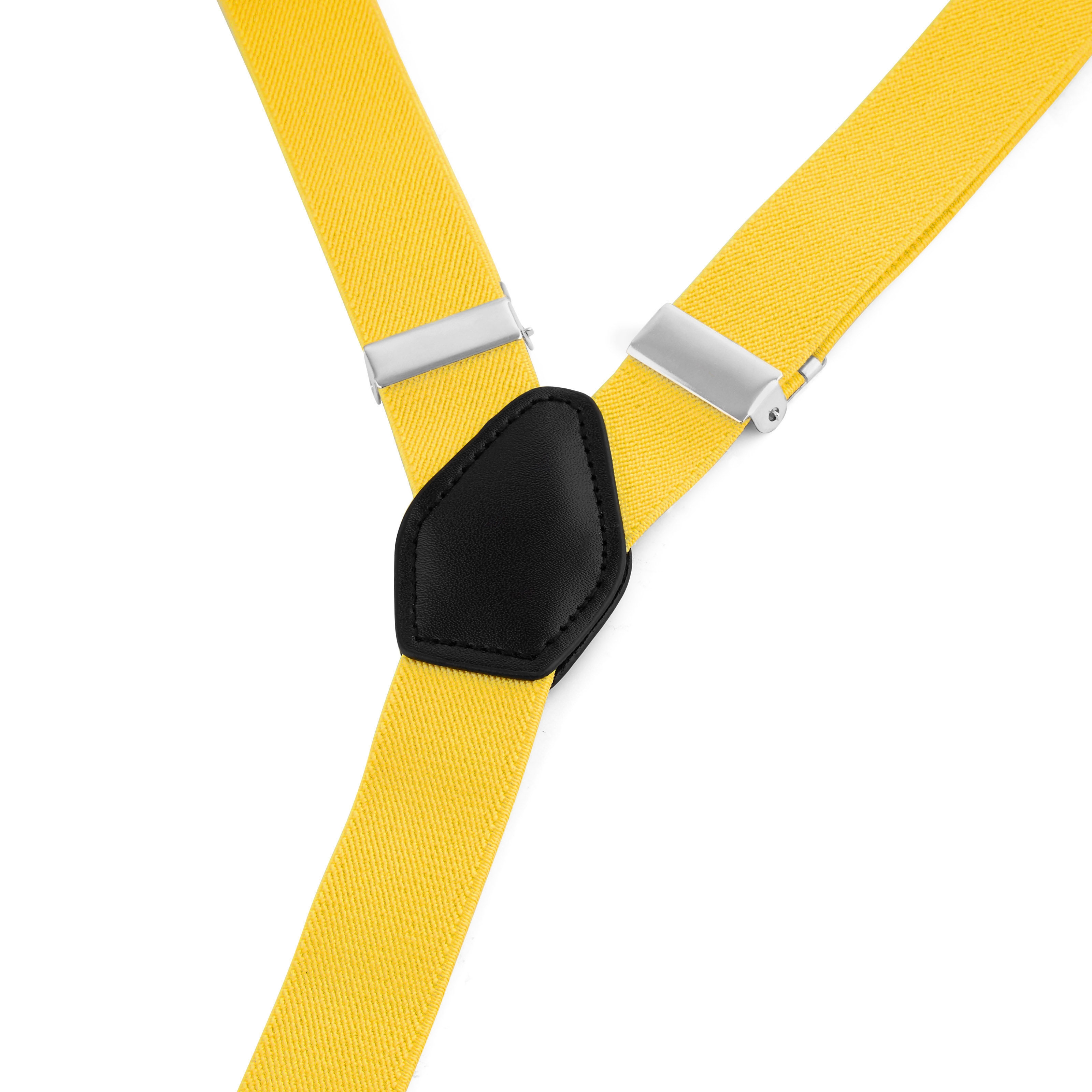 Slim Canary Yellow Clip-On Braces - 3