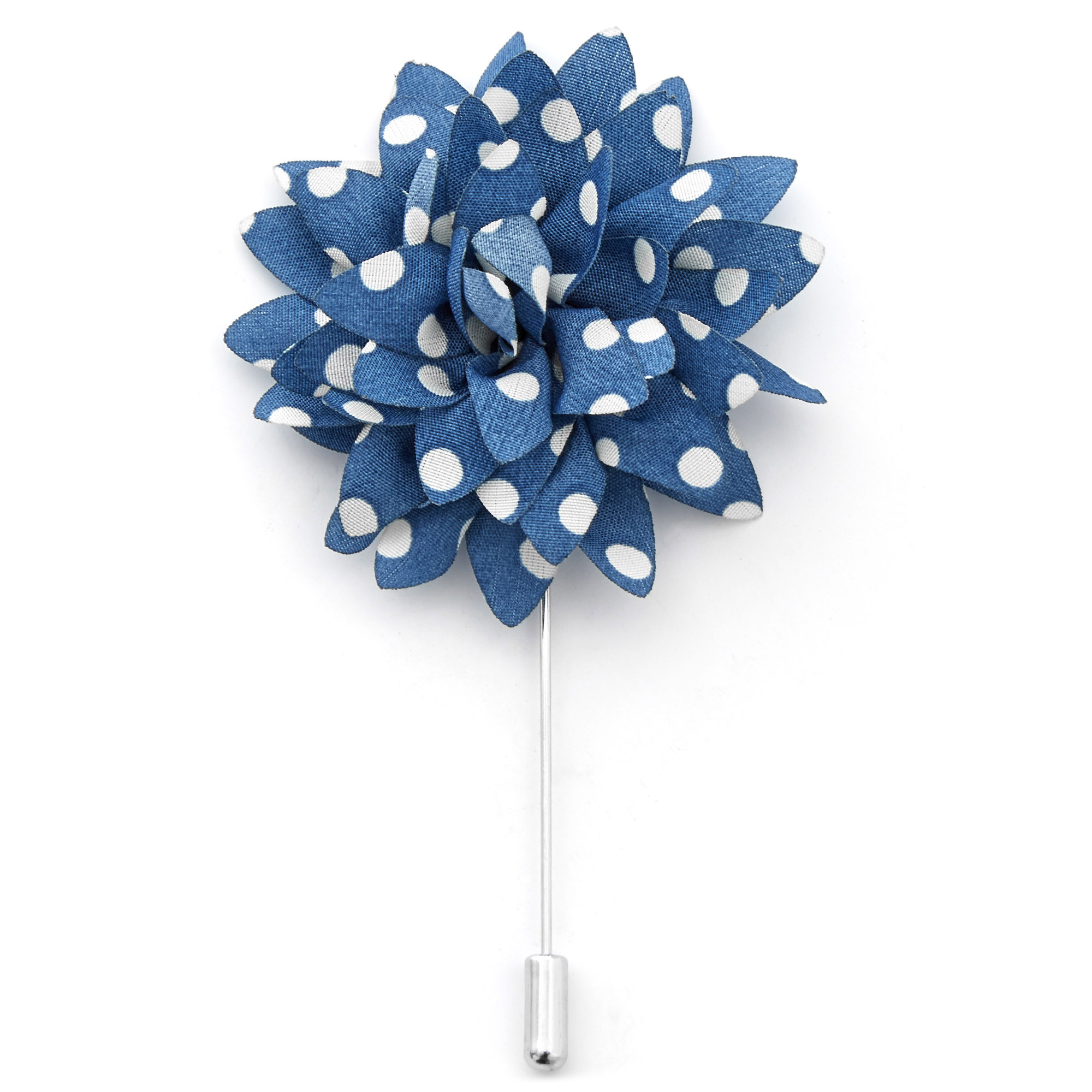 Pilkullinen koboltinsininen kukkarintaneula - 1