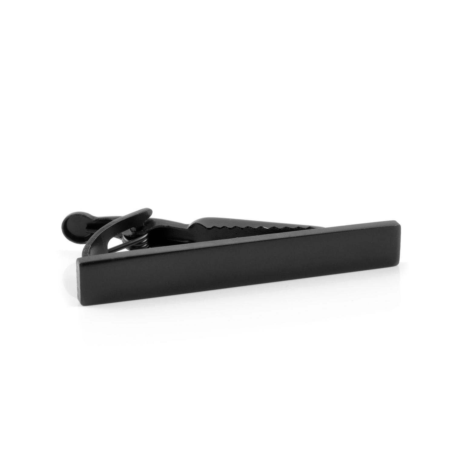 Short Matt Black Tie Clip Short Matt Black Tie Clip