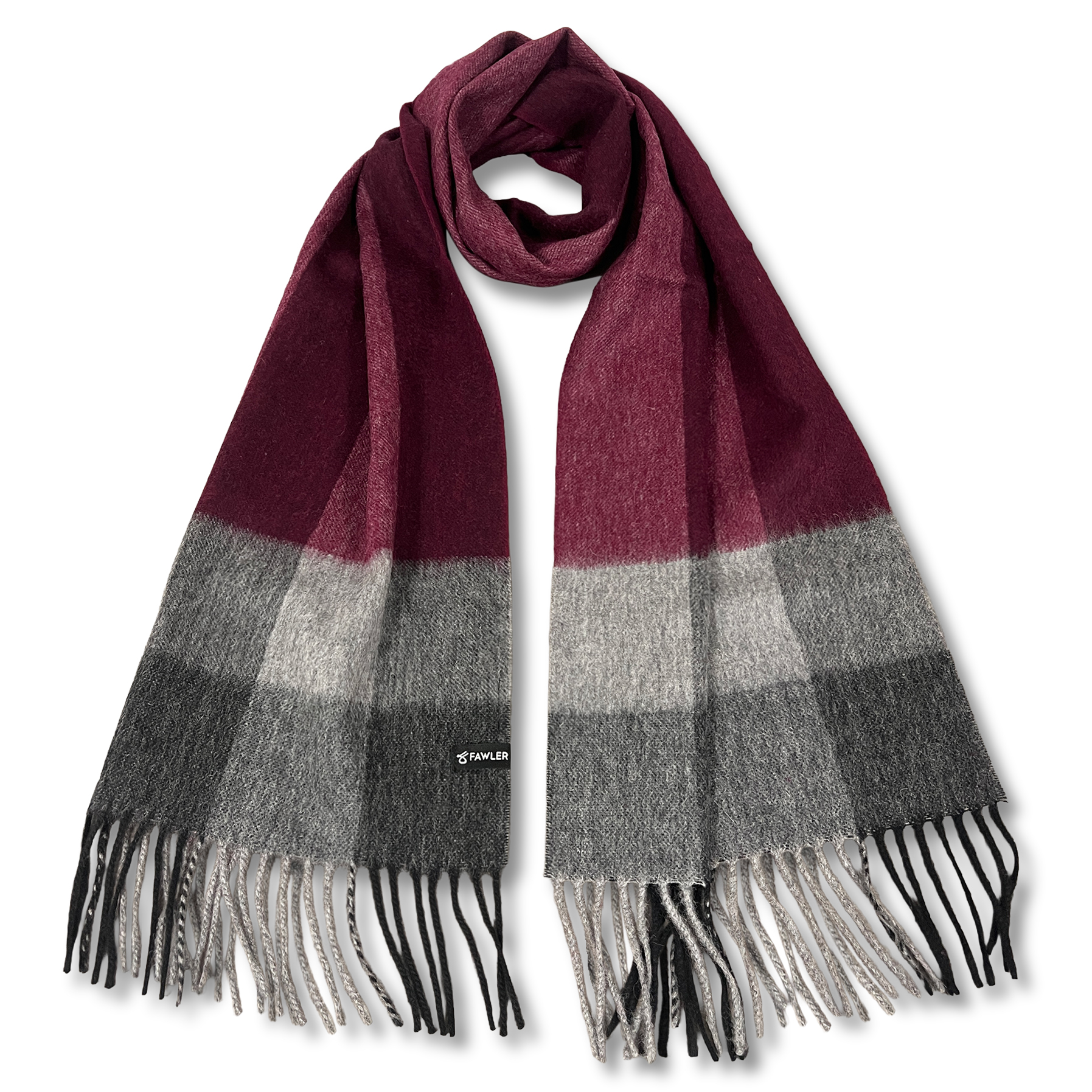 Aurora | Fialovo-sivý vlnený pruhovaný šál