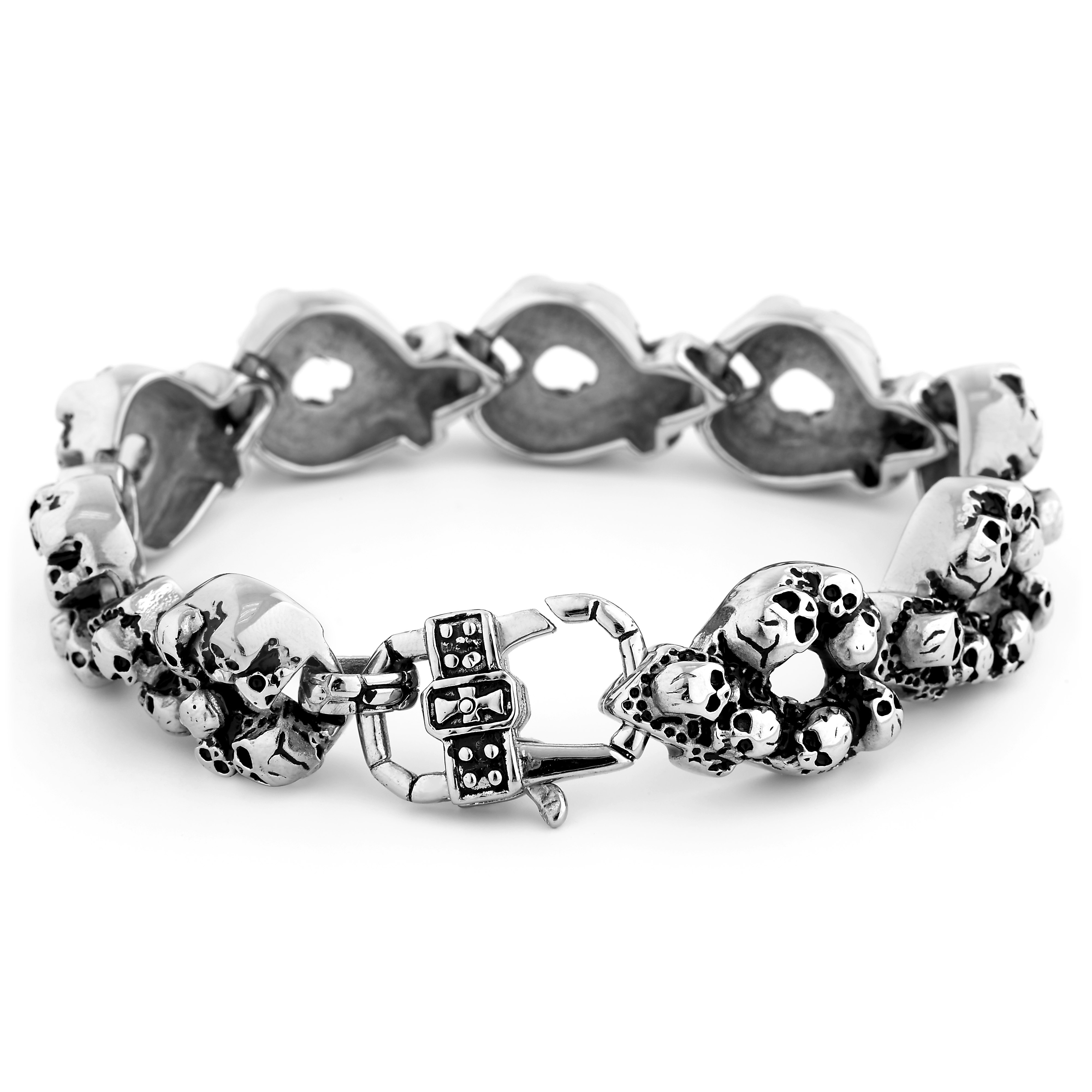 Bracciale rock con teschi - 2