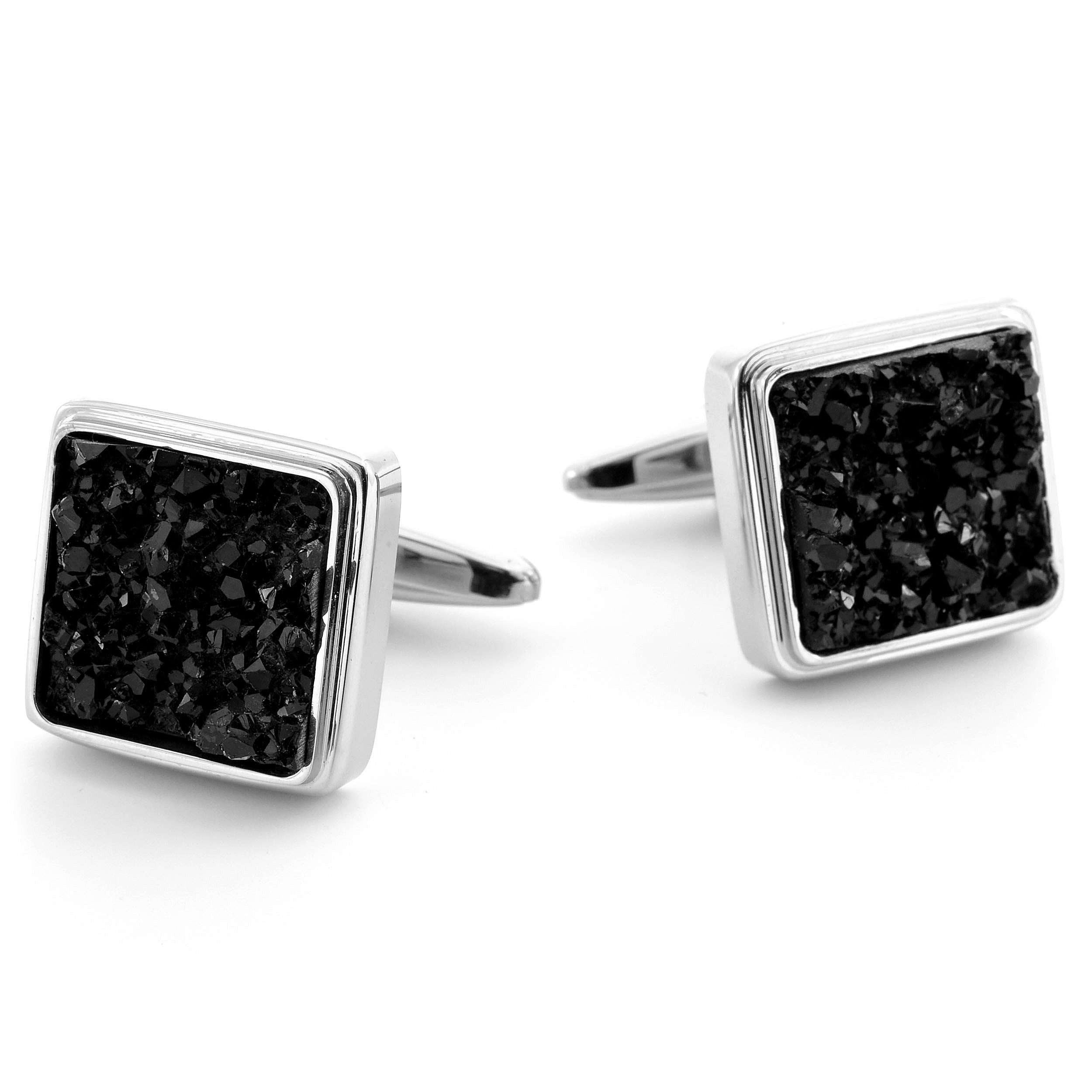Zwarte Glimmende Manchetknopen - 1