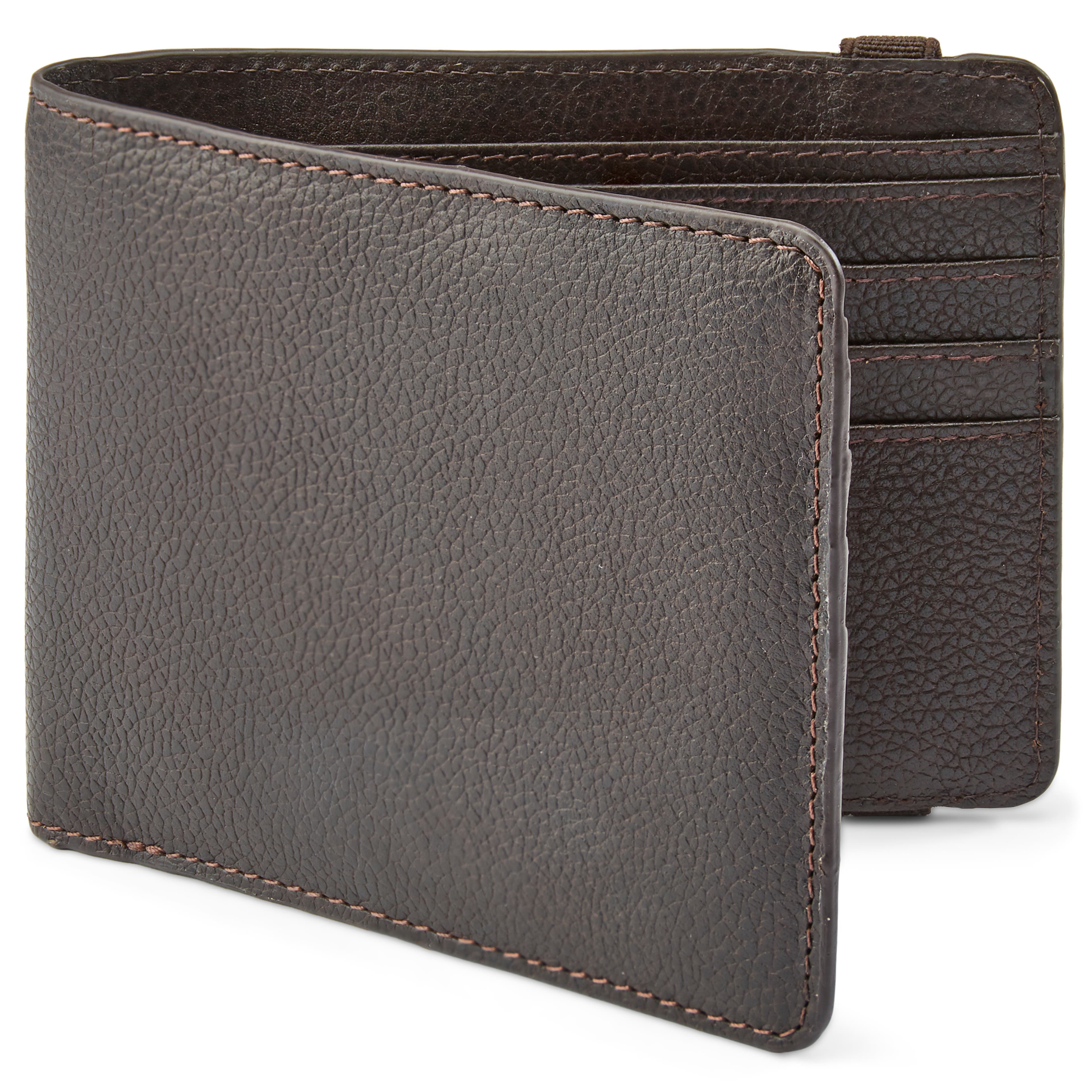Dark-Brown Leather RFID-Blocking Wallet