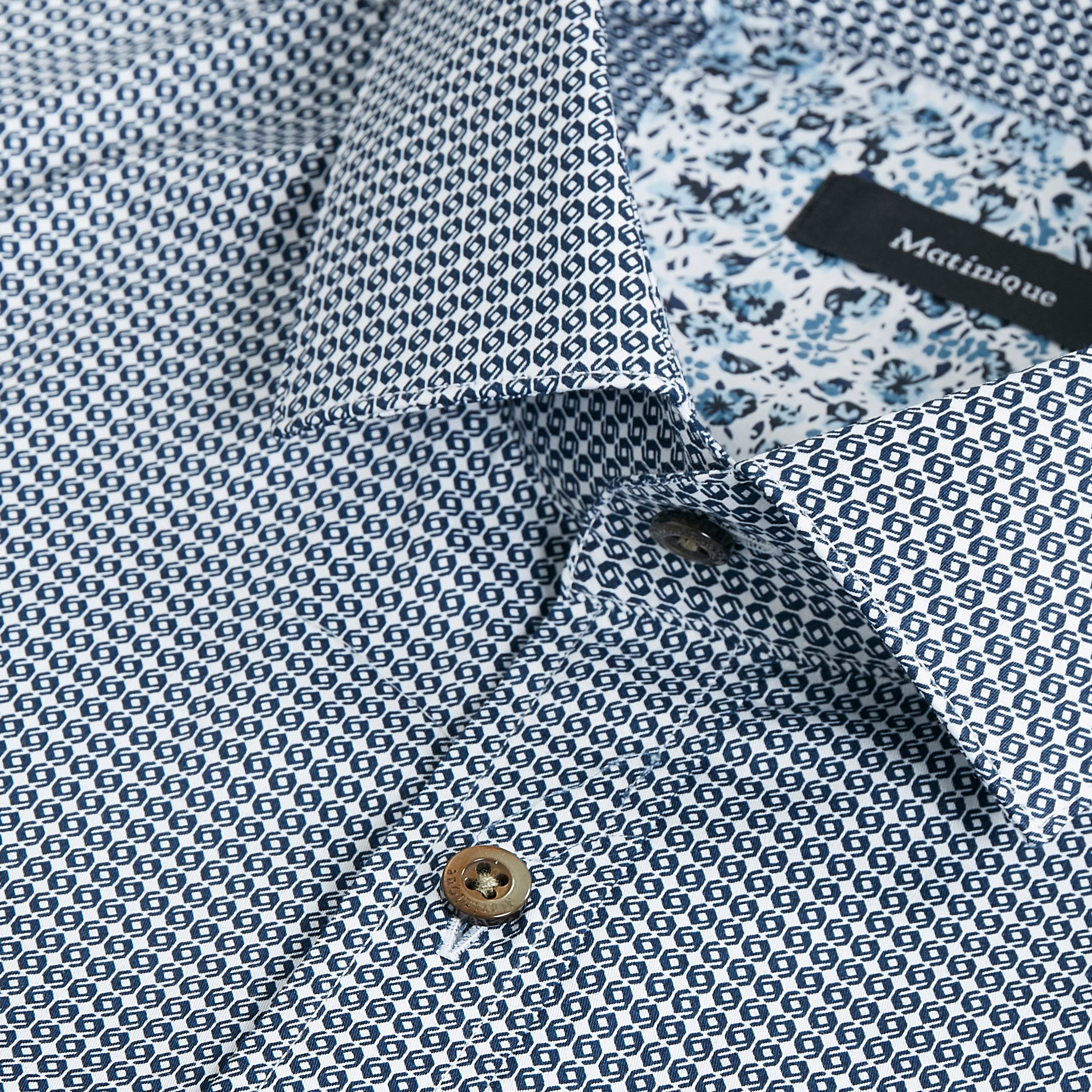 Sininen timanttikuvioinen Trostol -kauluspaita - 3