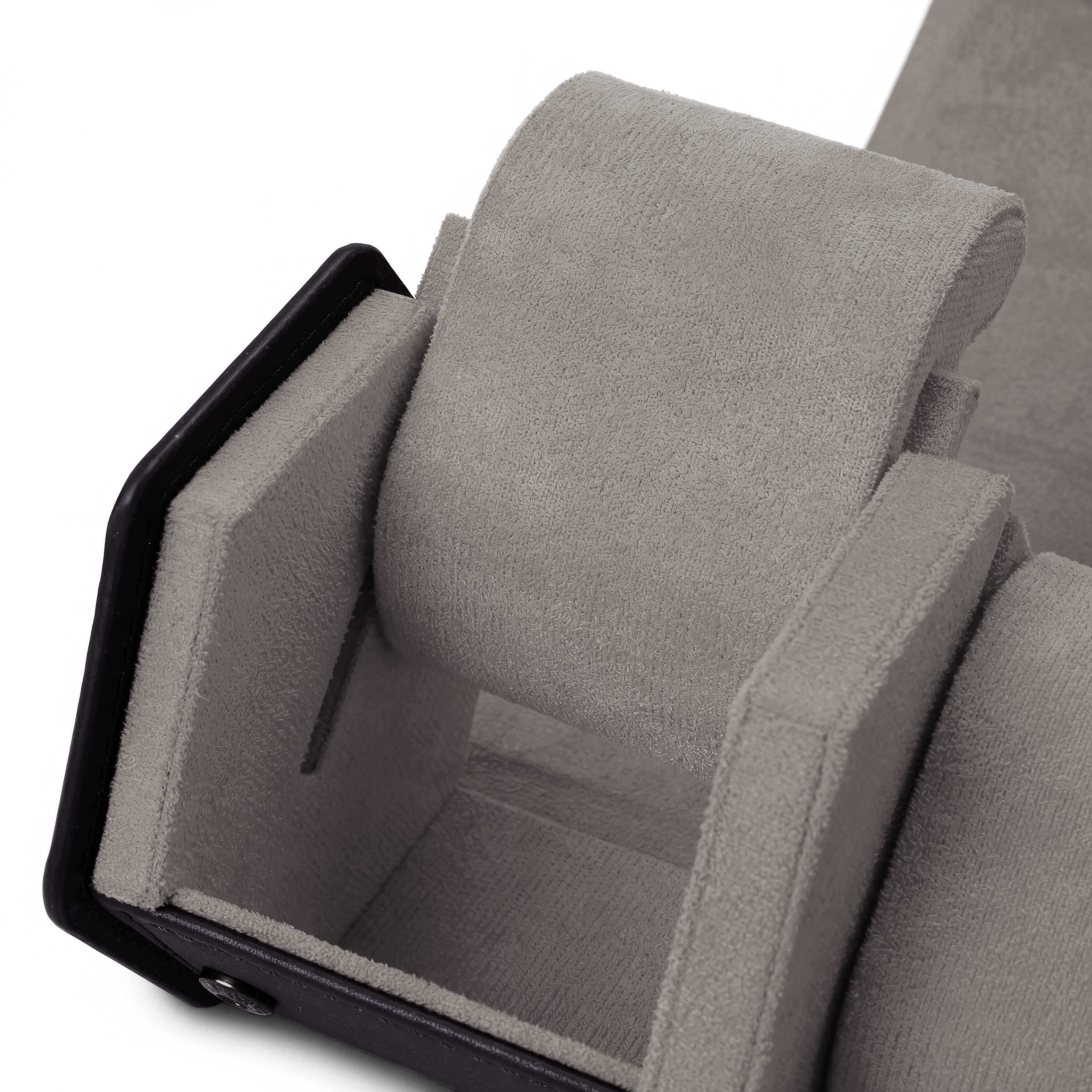 Hexa | Estuche enrollable hexagonal de cuero sintético negro y gris para 3 relojes - 5