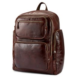 California | Dark Brown Leather Backpack