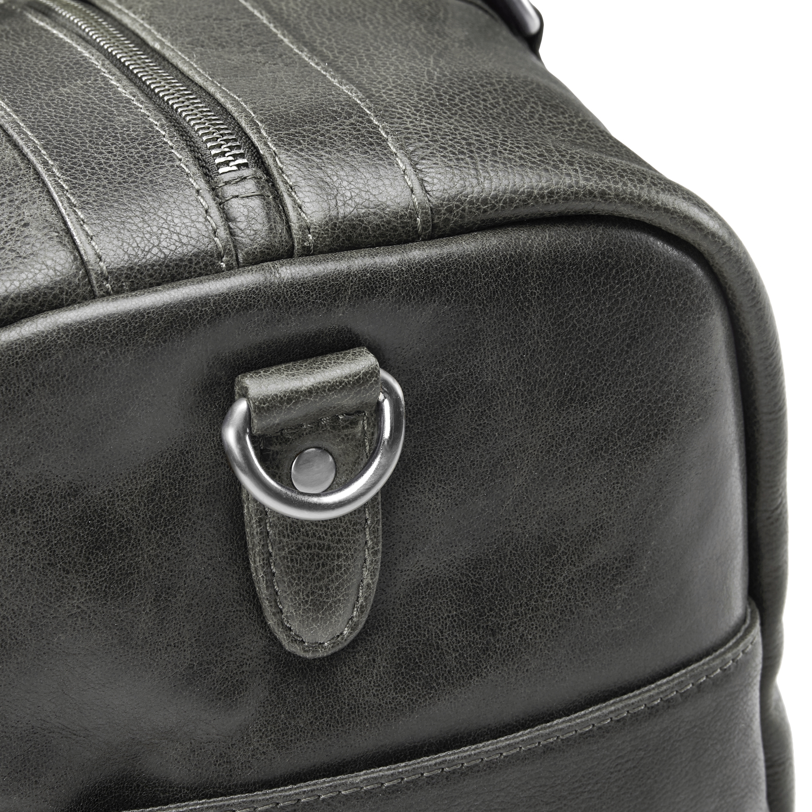Donkergrijze Lederen Duffelbag - 6