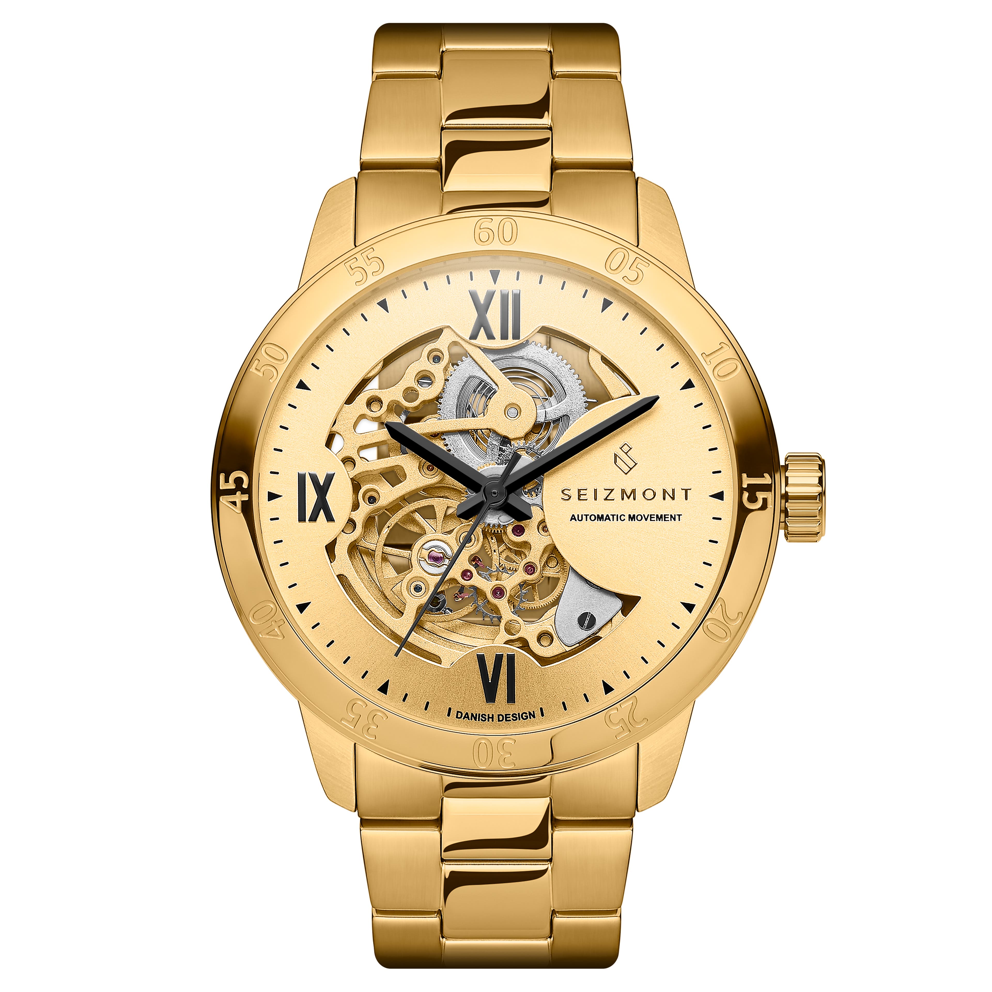 Dante II | Gold-Tone Stainless Steel Skeleton Watch With Gold-Tone Dial
