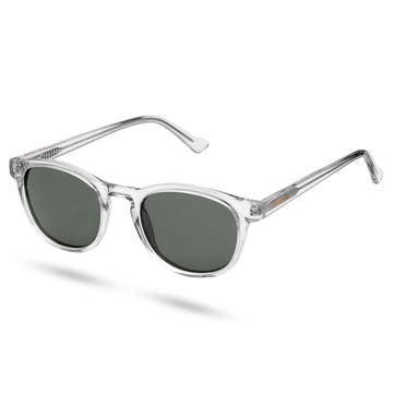 Класически поляризирани опушени слънчеви очила с прозрачни рамки