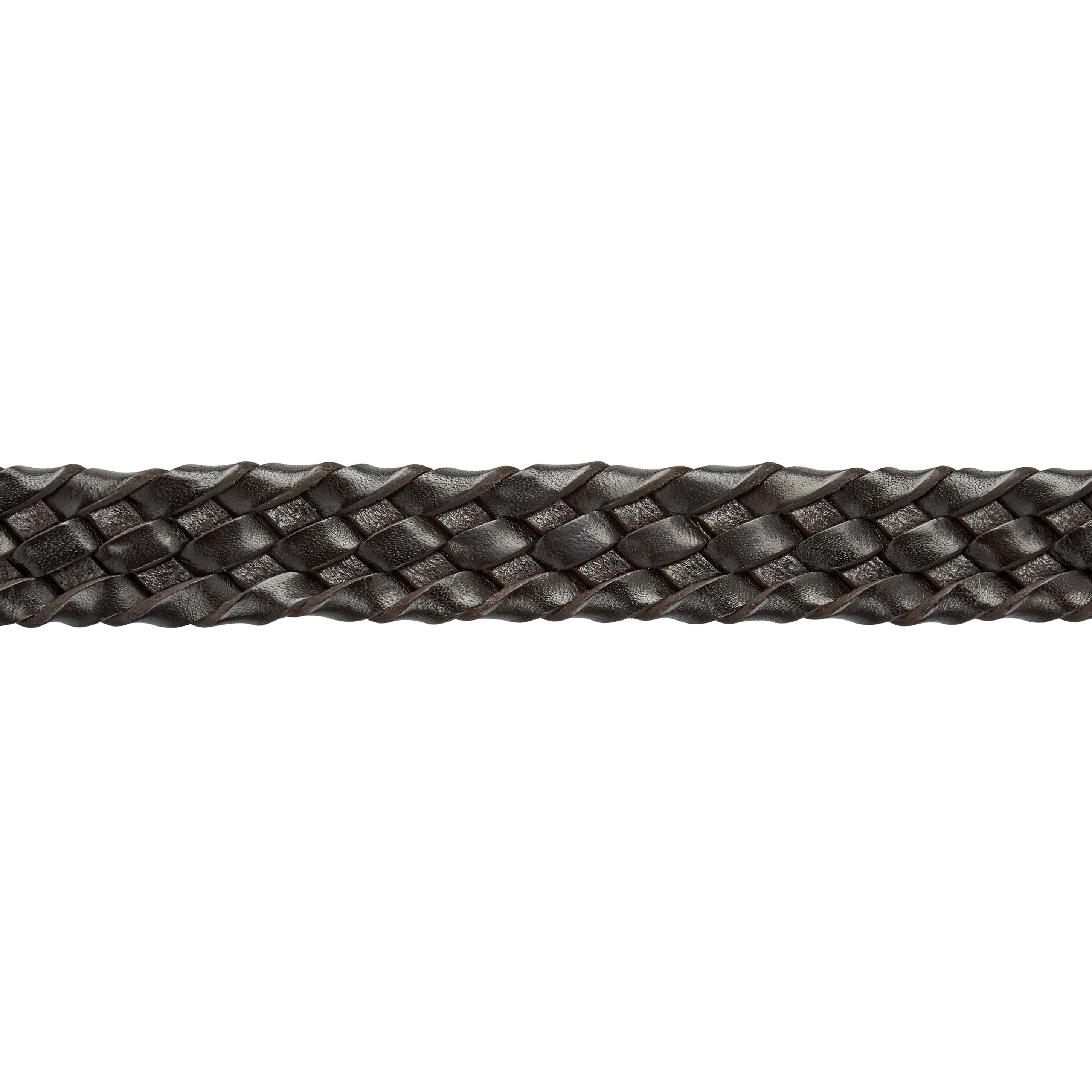 Braided Brown Leather Belt - 3