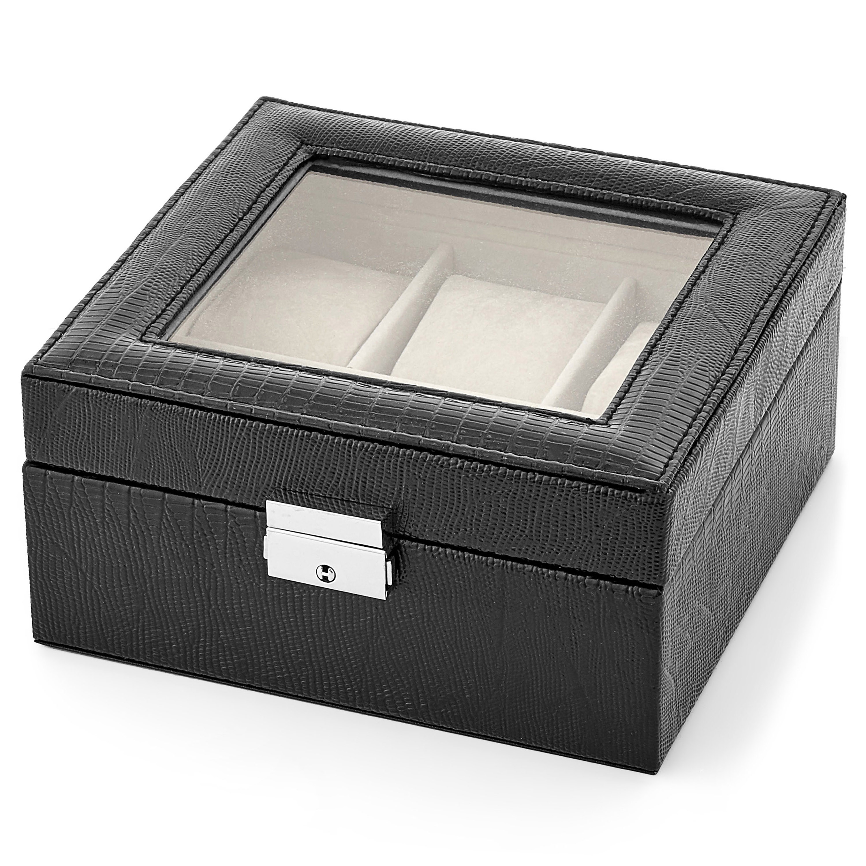 Organiser Ρολογιών με Μαύρο Snakeskin - 6 Ρολόγια - 1