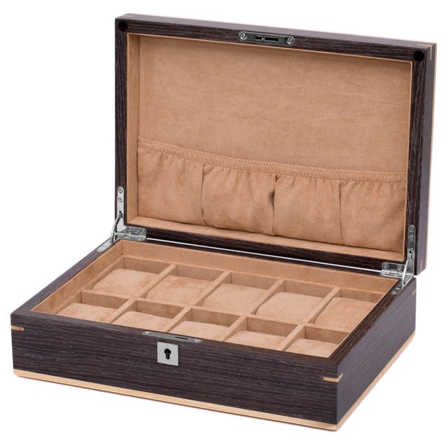 Gray Walnut Wooden Watch Box - 10 Watches | In stock! | Warren Asher