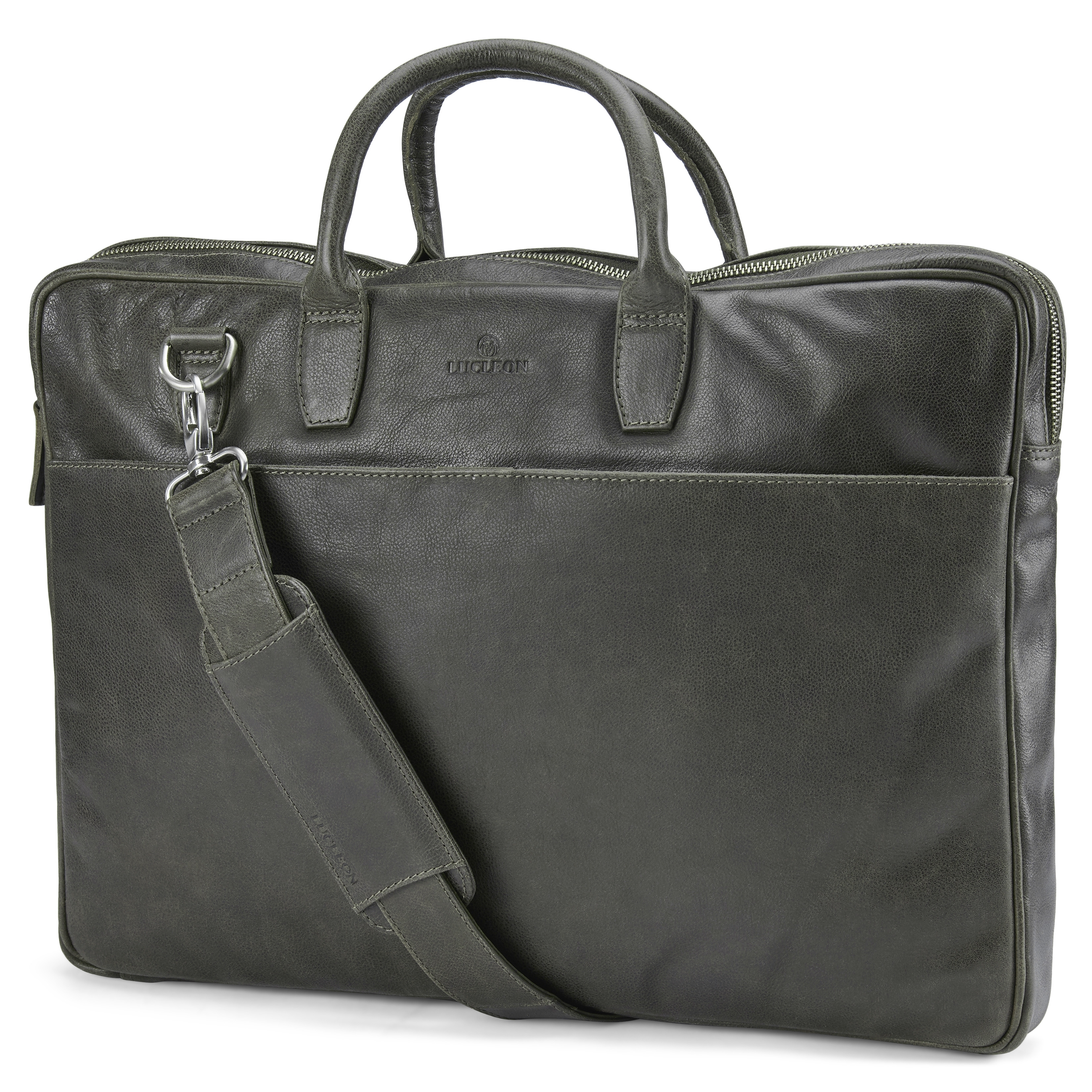 Licio Slank Brungrå 17" Skinnveske - 1