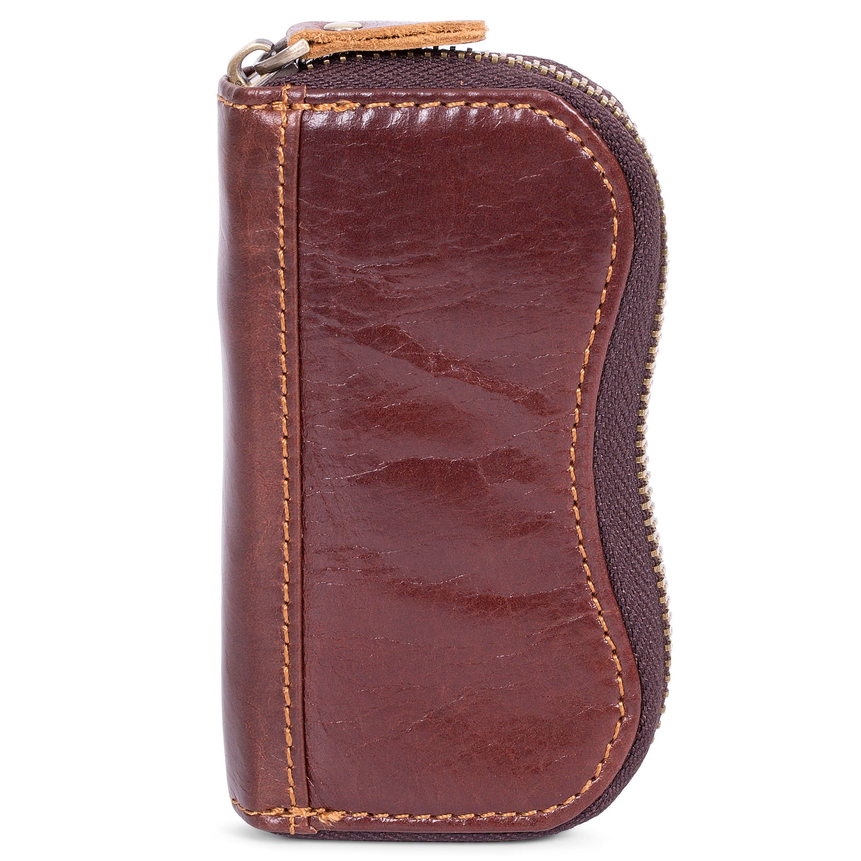 Vintage-brunt Nyckefodral i Läder - 3