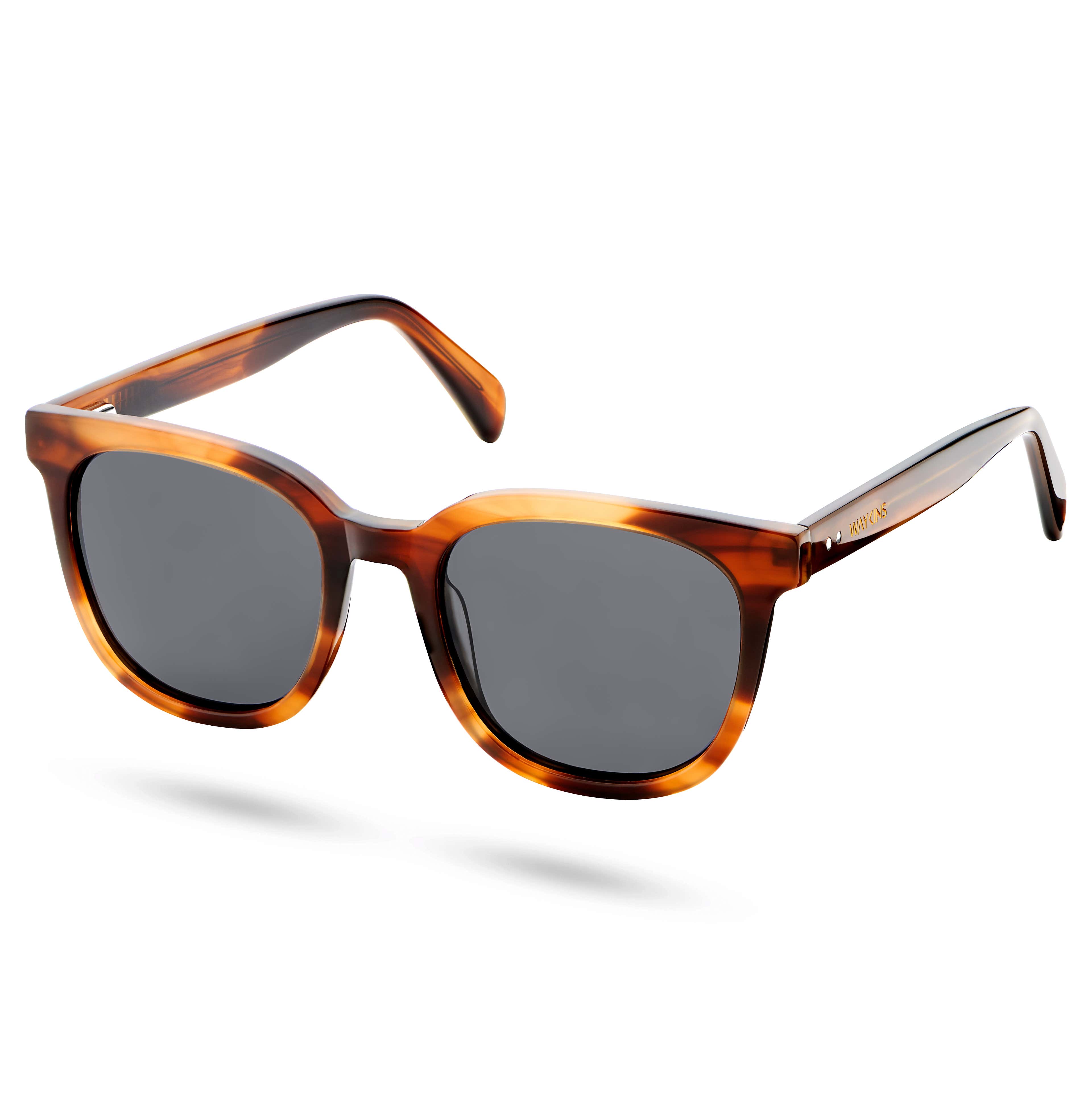 Retro Tortoiseshell Polarised Smokey Sunglasses