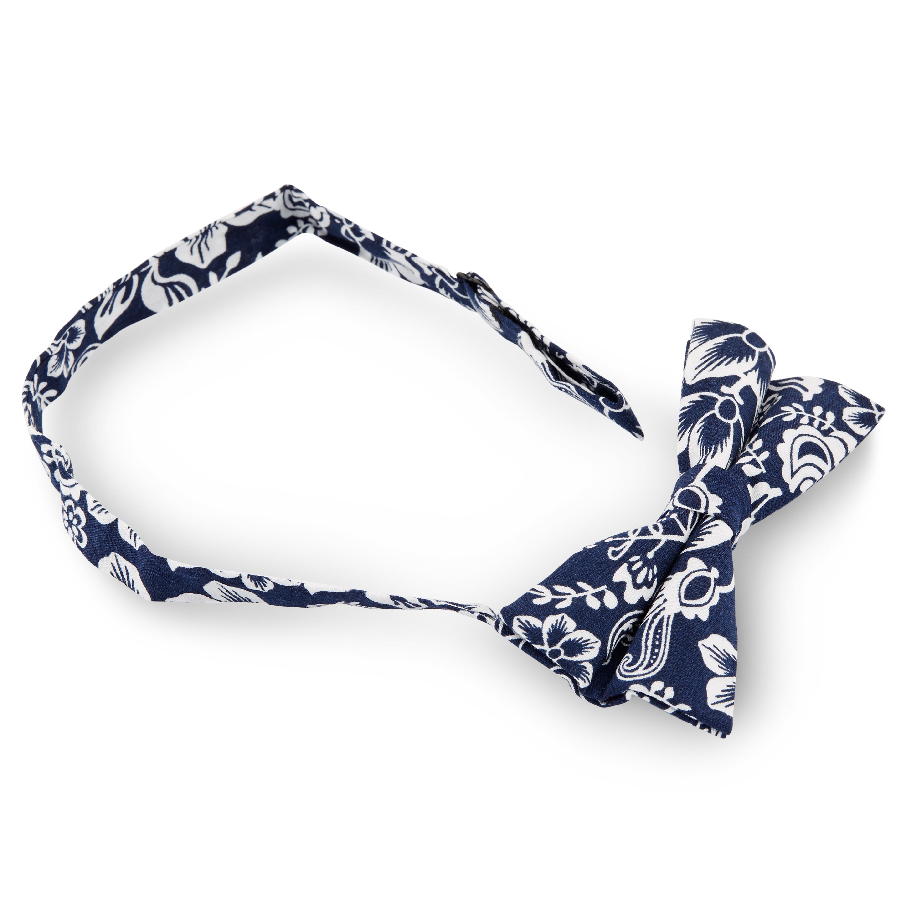 Blå & Vit Blomstermönstrad Retrofluga - 2