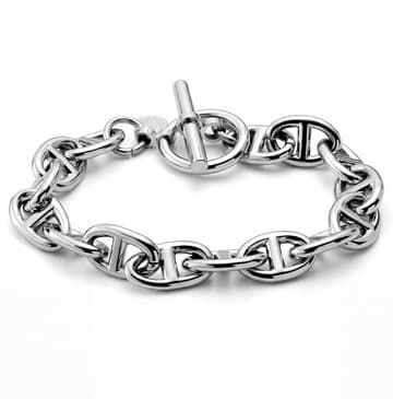 New Classics | Zapestnica iz nerjavečega jekla srebrne barve z ovalnimi členi in T-zaponko
New Classics | Zapestnica iz nerjavečega jekla srebrne barve z ovalnimi členi in T-zaponko