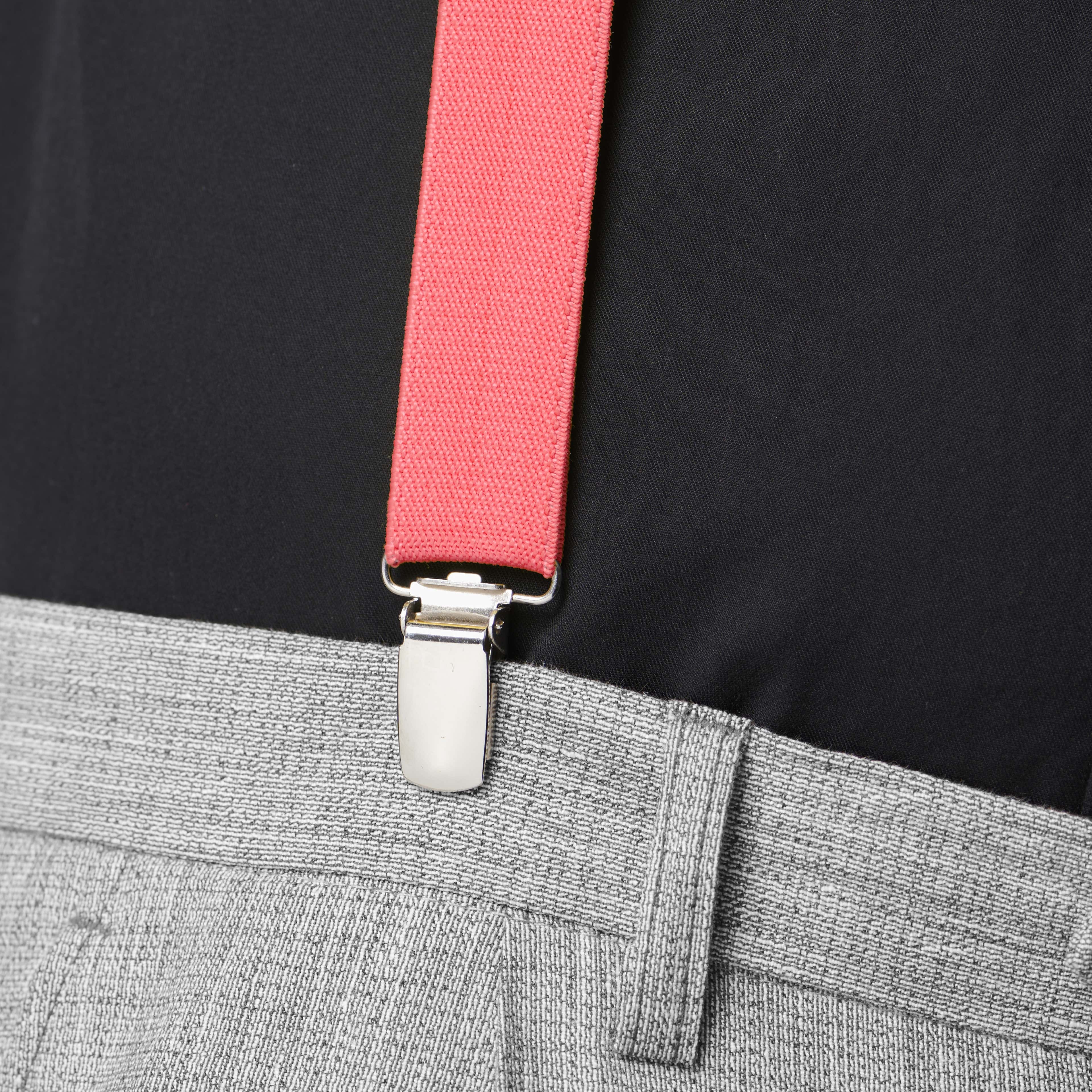 Bubblegum Pink Slim Clip-On Suspenders  - 4 - gallery