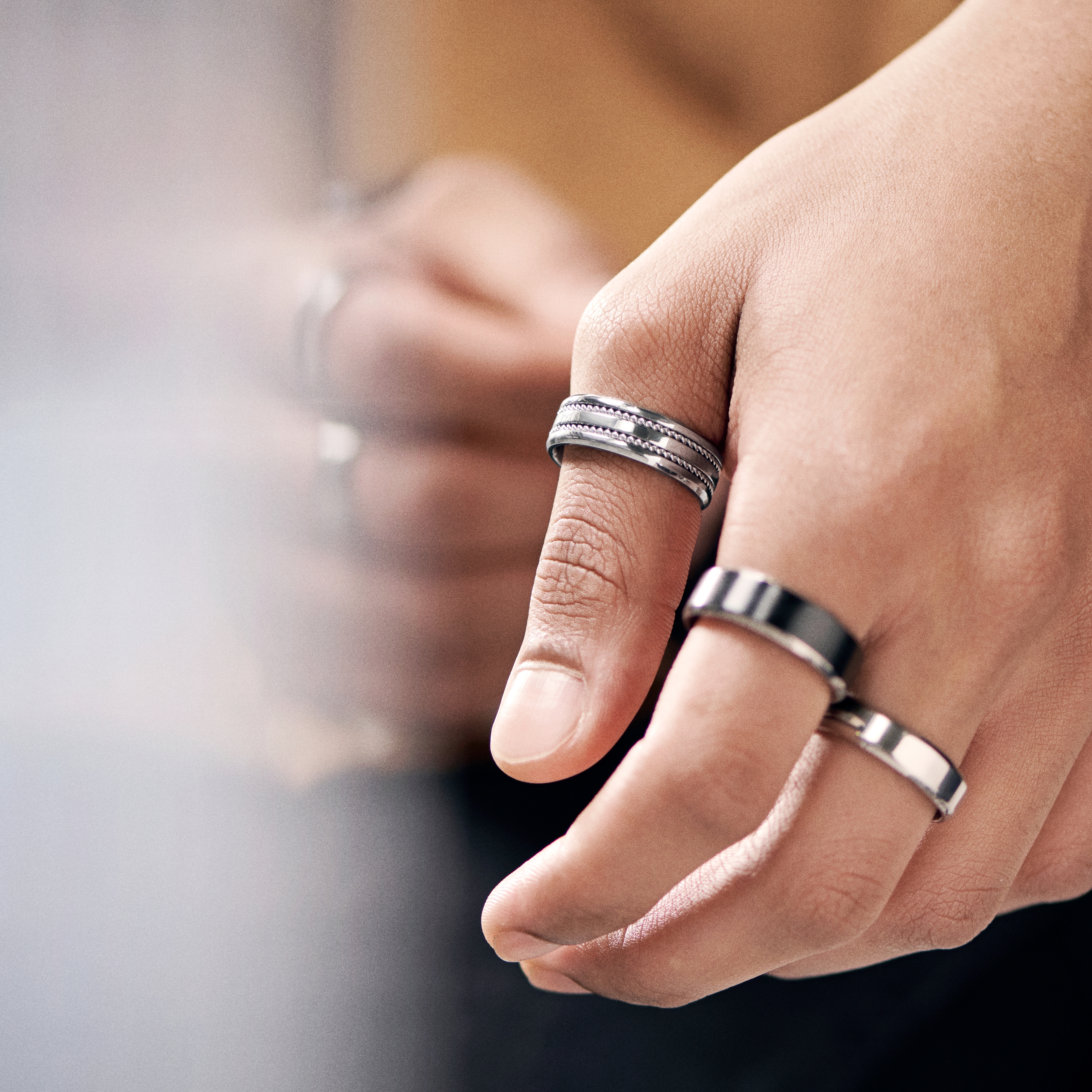 Aesop Silberfarbener Doppeldraht-Titanring - 2