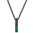 Cruz | Black Stainless Steel & Green Agate Necklace Cruz | Black Stainless Steel & Green Agate Necklace